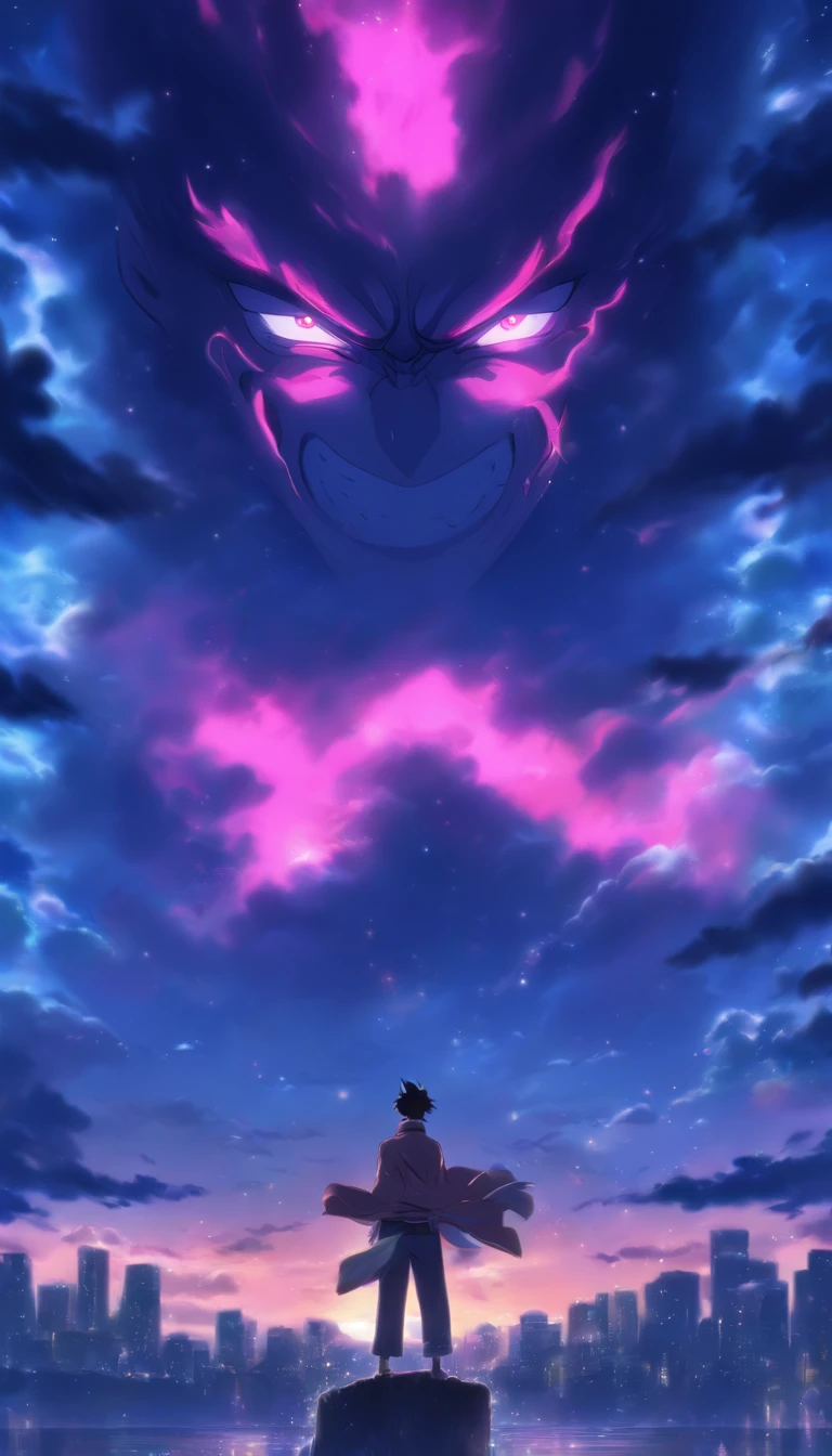 /imagine prompt: An angry man stood in front, A disdainful smile appeared at the corner of his mouth, There was mockery and dissatisfaction in his eyes, Dim sky and distant mountains in the background, ,32K, Best quality, Masterpiece, Super detail, High details, By Makoto Shinkai ,in the style of the stars art group xing xing, --niji 5"