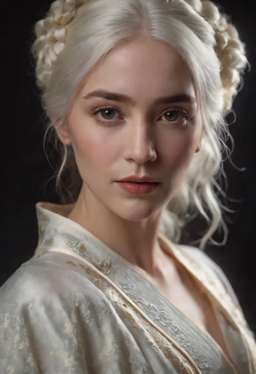 (front focus),(in the dark:1.6),wearing kimono
Hyperrealist portrait of female by david hockney and alphonse mucha,fantasy art, photo realistic, dynamic lighting, artstation, poster, volumetric lighting, very detailed faces, 4 k, award winning,, 1girl, in the dark, deep shadow, low key,cowboy shot,(official clothing:1.4) ,long hair,white hair,