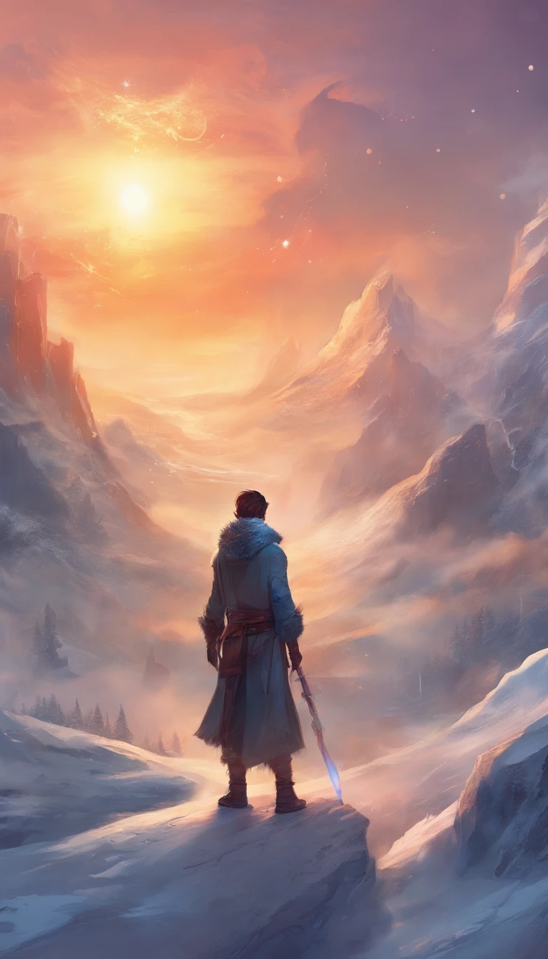Boy,Cool style, Sunrise, winter