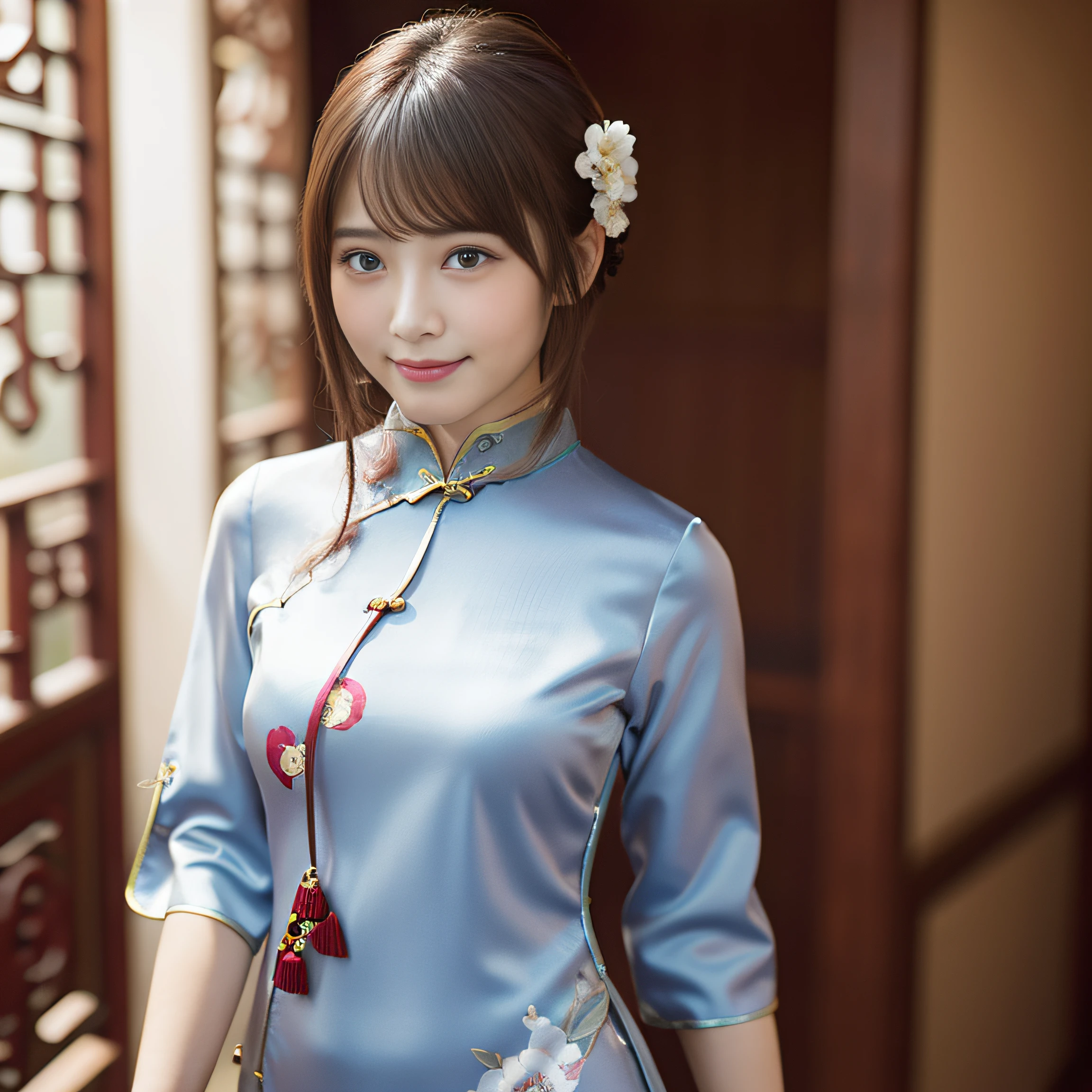 /*High-quality writing*/
highest quality, 16K, Tabletop, Ultra detailed face, Highly detailed lips, Fine grain, Realistic students,
break,
/*Characters and expressions*/
Very beautiful girl, Asian Girl, 1 girl, Light on the face, (Chinese Bun Hair), ((A very kind smile)),
break
/*clothing*/
(((Dark blue cheongsam))), ((Chinese traditional clothing)), Robe Dress, one piece, White panties, Spread your legs、Showing panties,White pantiesー,キャメルのつま先
break
/*Pause*/
(Lift the hem of a skirt, Lift the hem of a skirt with both hands, Lift the hem of a skirt yourself), Nice hands, Perfect hand break
/*Angled posture*/
Shanghai Street, Cowboy Shot, View Viewer