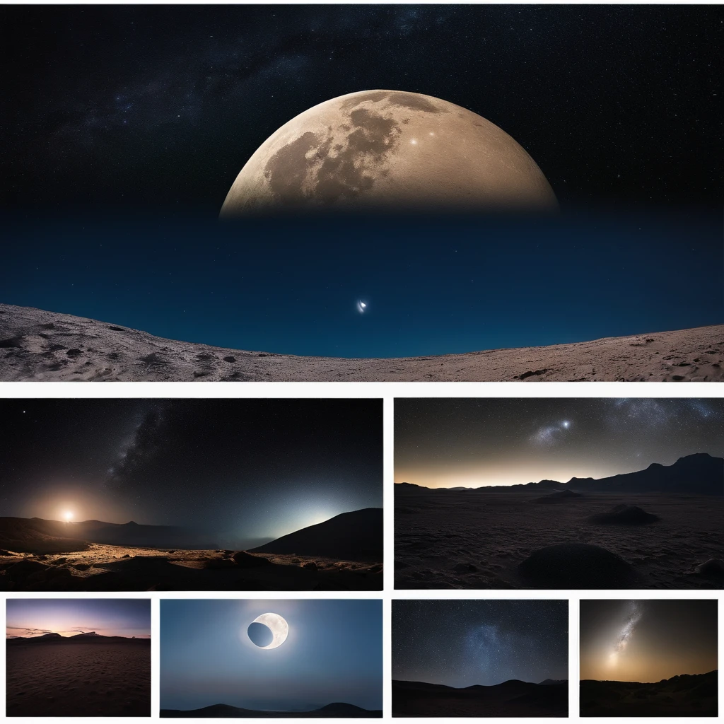 Master Parts、Superior Quality、superior image quality、The 8k quality、Beautiful pictures of the starry sky、magnifica、Arched Milky Way:1.25、Views on the moon:1.5、Craters on the Moon:1.9