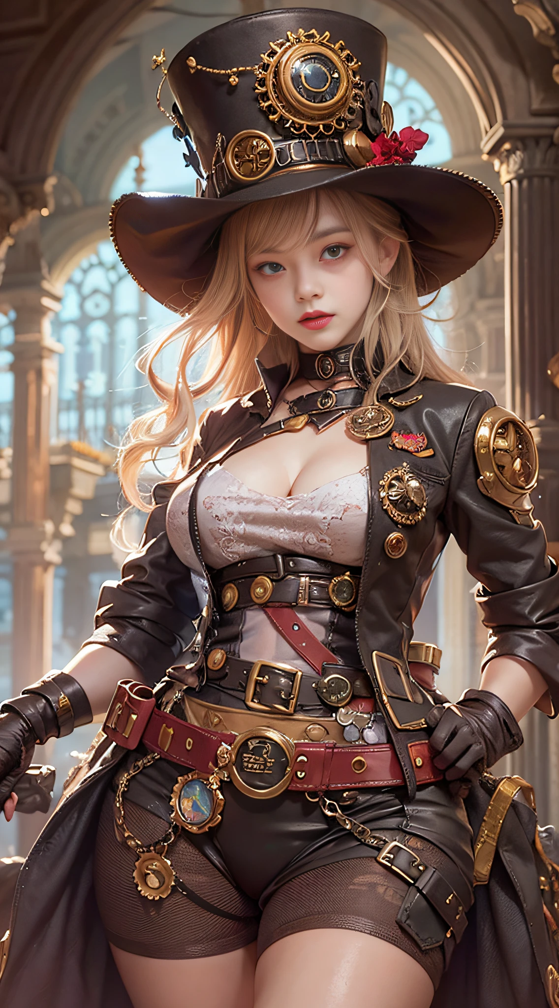 Lady of Alafed – Steampunk costume and hat pose, steampunk beautiful anime woman, by Yang J, guweiz on artstation pixiv, Stunning character art, cushart krenz key art feminine, fantasy outfit, guweiz on pixiv artstation, chengwei pan on artstation, style of wlop