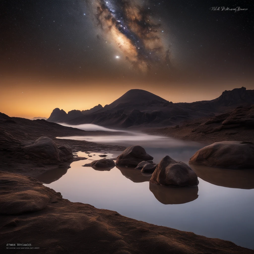 Master Parts、Superior Quality、superior image quality、The 8k quality、Beautiful pictures of the starry sky、magnifica、Arched Milky Way:1.25、Looking at space from the Moon:1.9、Craters on the Moon:1.9,