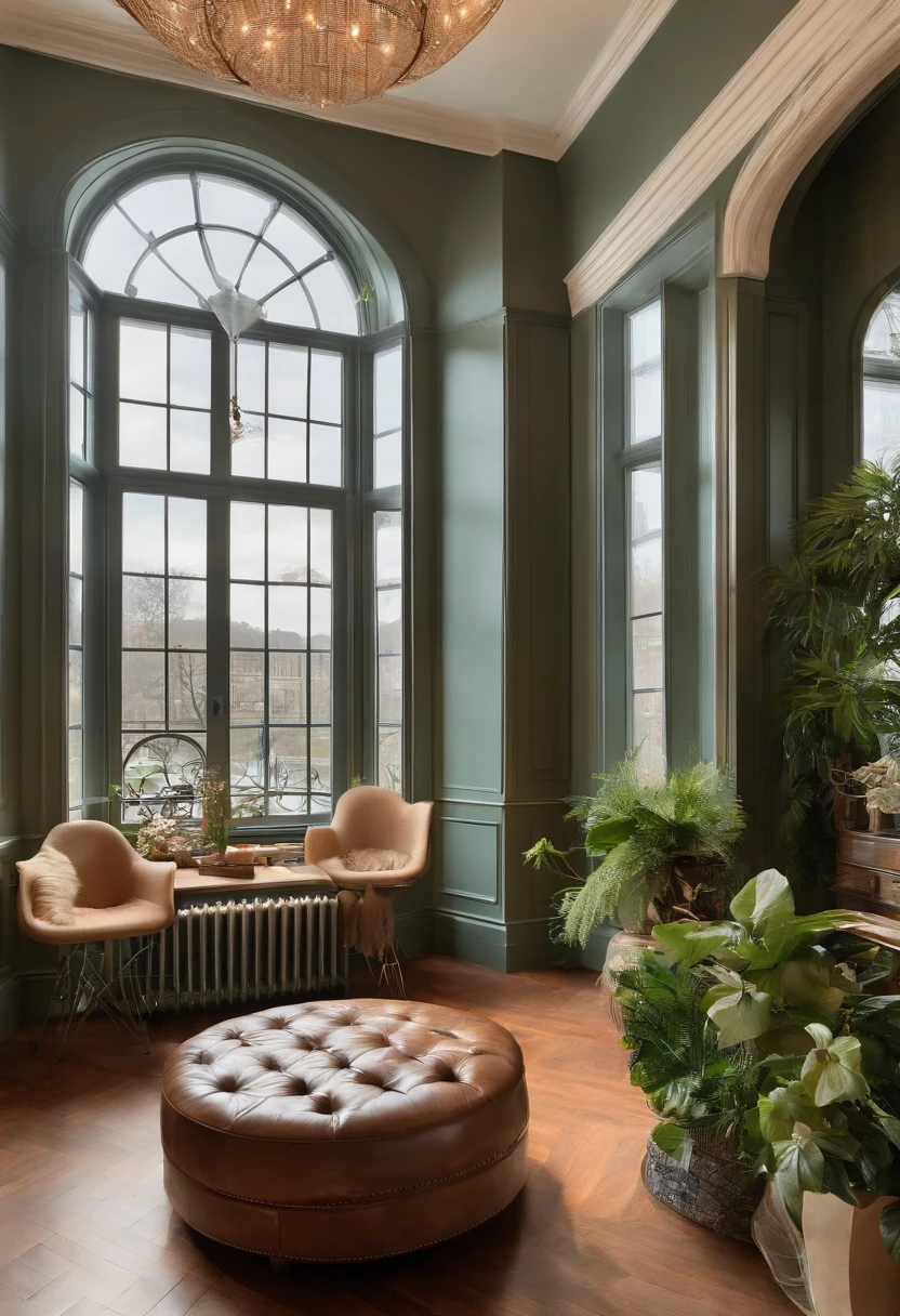 Elegant space,Bright,European style wainscoting,There is a variety of fitness equipment,River view from the window