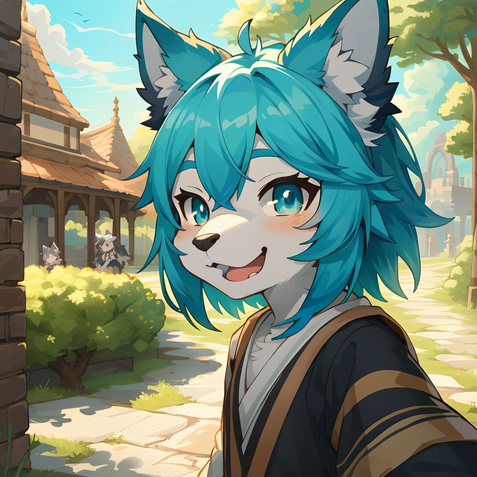 highres, top quality, best quality, paid reward available, High-quality illustrations, unparalleled masterpiece, absurdres, super high resolution, detailed background, World Heritage Site, 6+boys, 6+girls, Happy, joyful, absurdres(highly detailed beautiful face and eyes)perfect anatomy(Photos of solo travelers)(kemono, furry anthro)selfie,