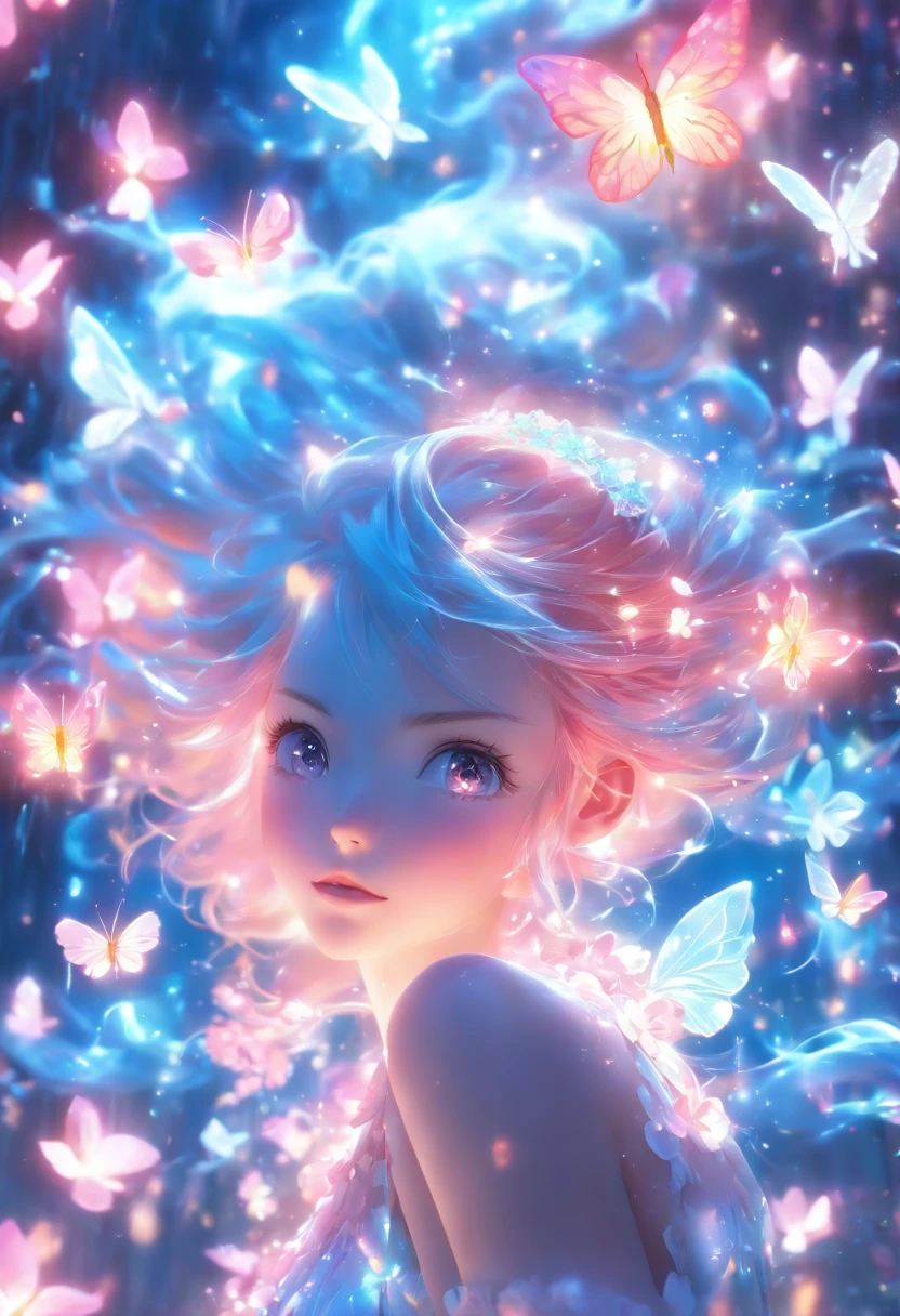 (CG Unit 8K Highly Detailed Wallpapers) (top-quality) (better lighting) (extremely delicate and beautiful) (floating) (Beautiful) (spring atmosphere) (1girl in) (long pink hair), (Headband hair), (Dense and beautiful blue eyes), ((Very short white dress, Pink Lace Bottom), (income), ((Light Transparent Silk))), (Cherry blossom petals), (butterflys), (degrees of freedom), (Volumetric Lights) Cinematic lighting, chromatic abberation, Sony FE GM, Textured Leather, high détails, Haute, 8K