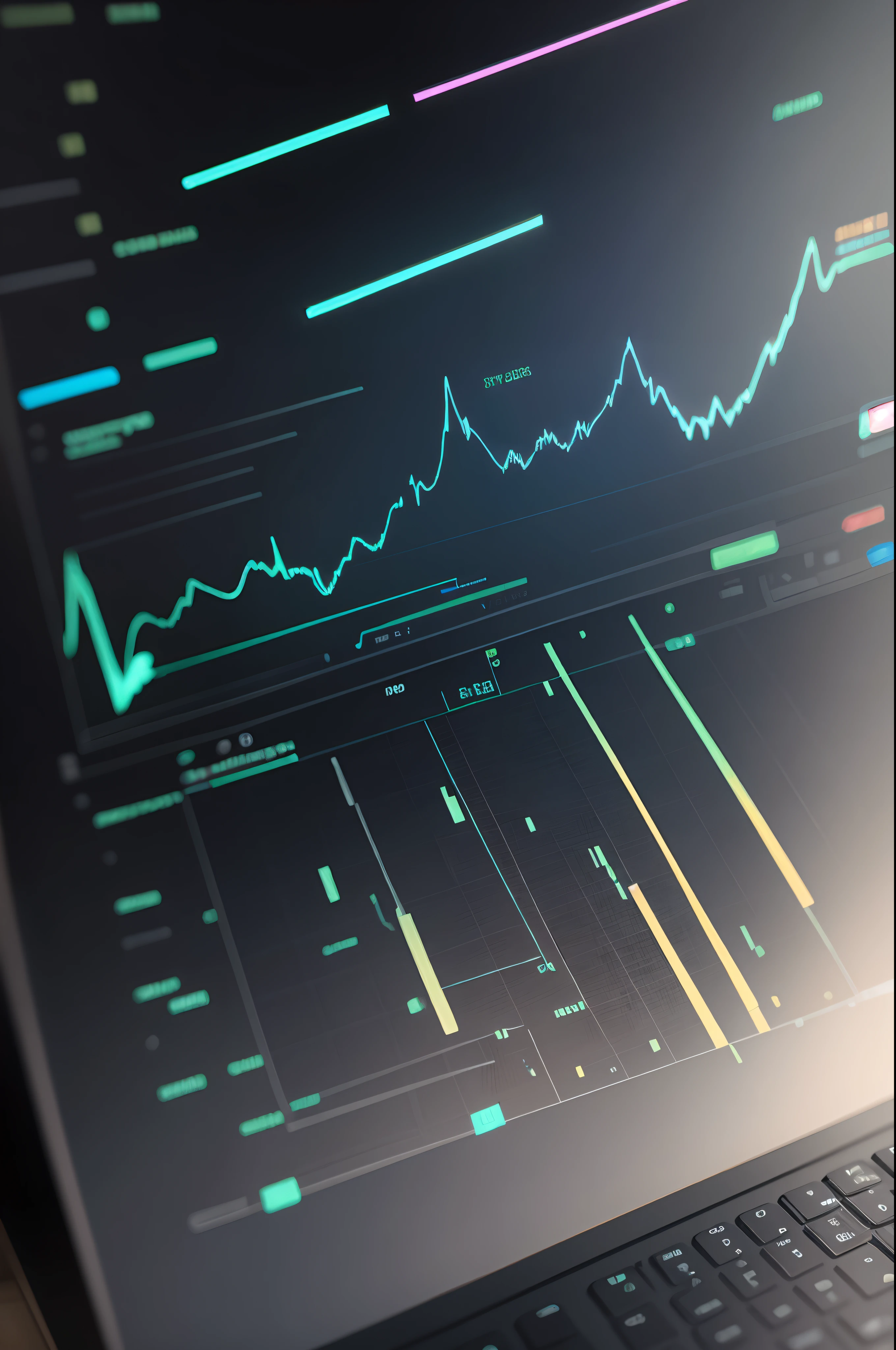 A captivating 3D visualization featuring compelling graphs