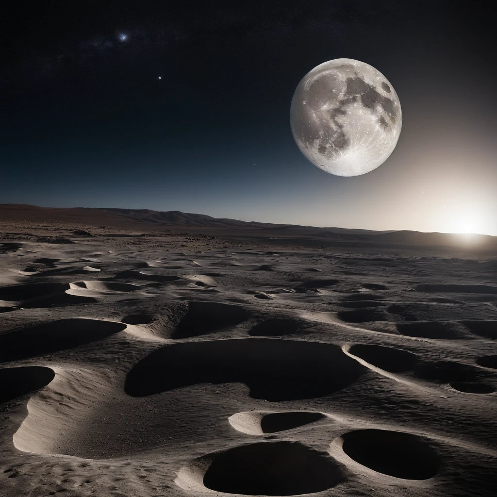 Master Parts、Superior Quality、superior image quality、The 8k quality、Beautiful pictures of the starry sky、magnifica、Arched Milky Way:1.25、Alafed view of Earth from the lunar surface:1.9, Lunar surface, space photo, on the moon, moon background, moon background, on the moon, Lunar soil, space photo, The Moon crashes into the Earth, The moon hits the earth, moonscape, Moon orbiting other satellites, Focus on the Moon, On Moon, number々Craters of:1.9