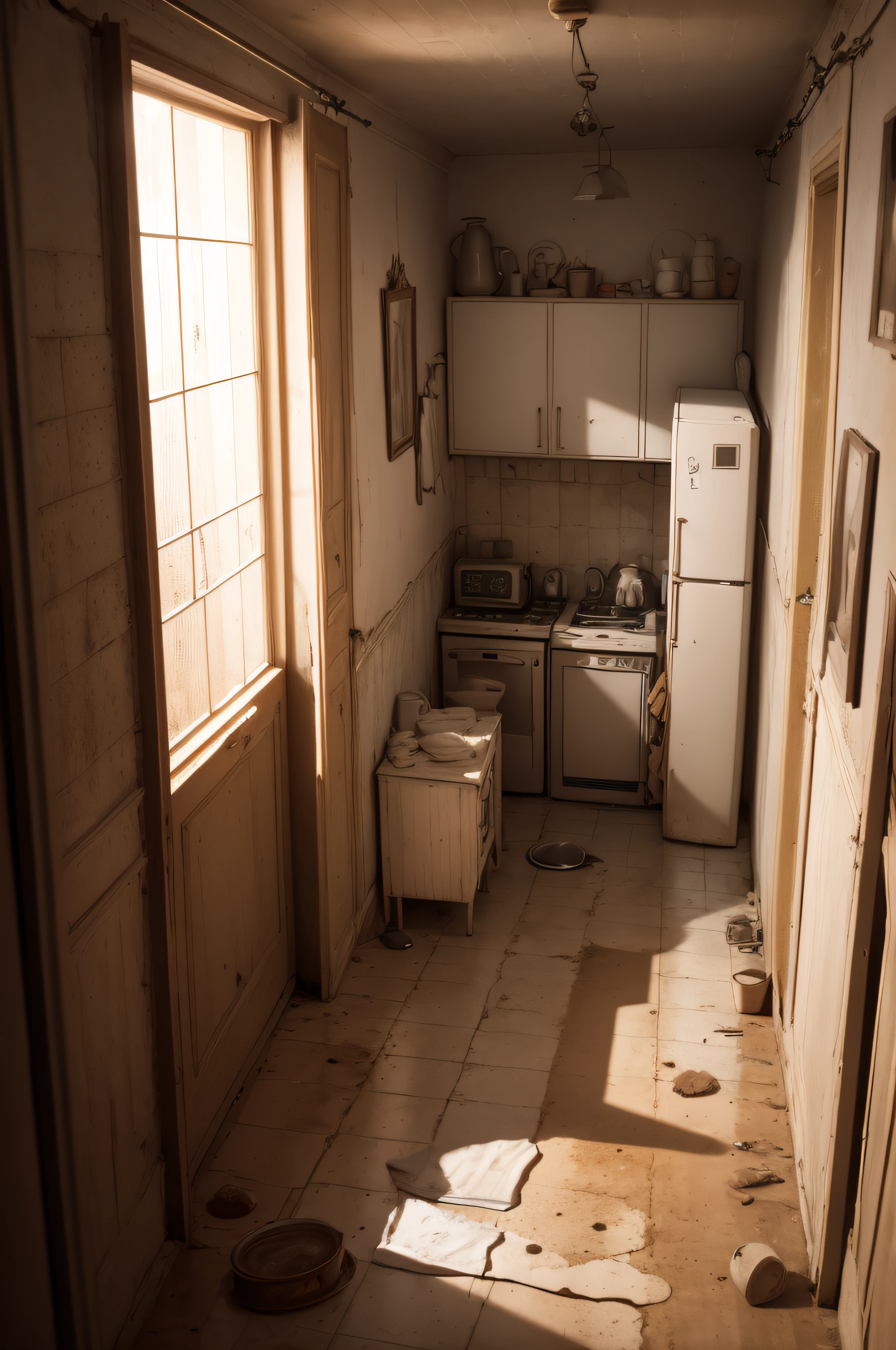 image of the interior of a house dirty in portugal in the end of the 1950's