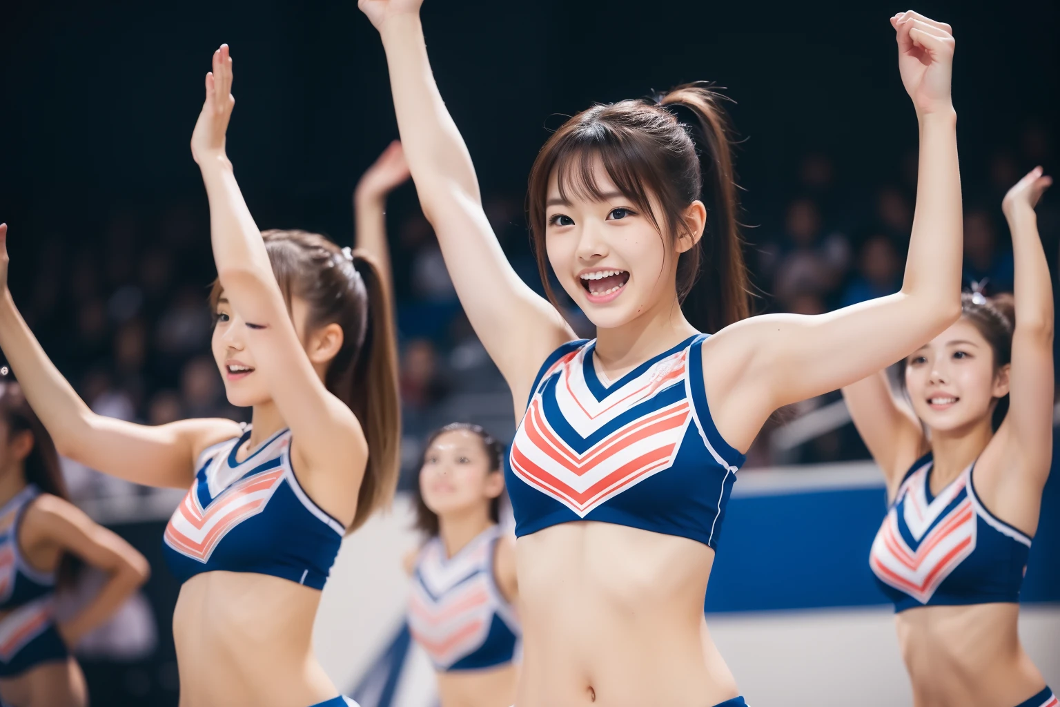 Beautuful Women、18year old 、body shot、cheering　cheerleaders