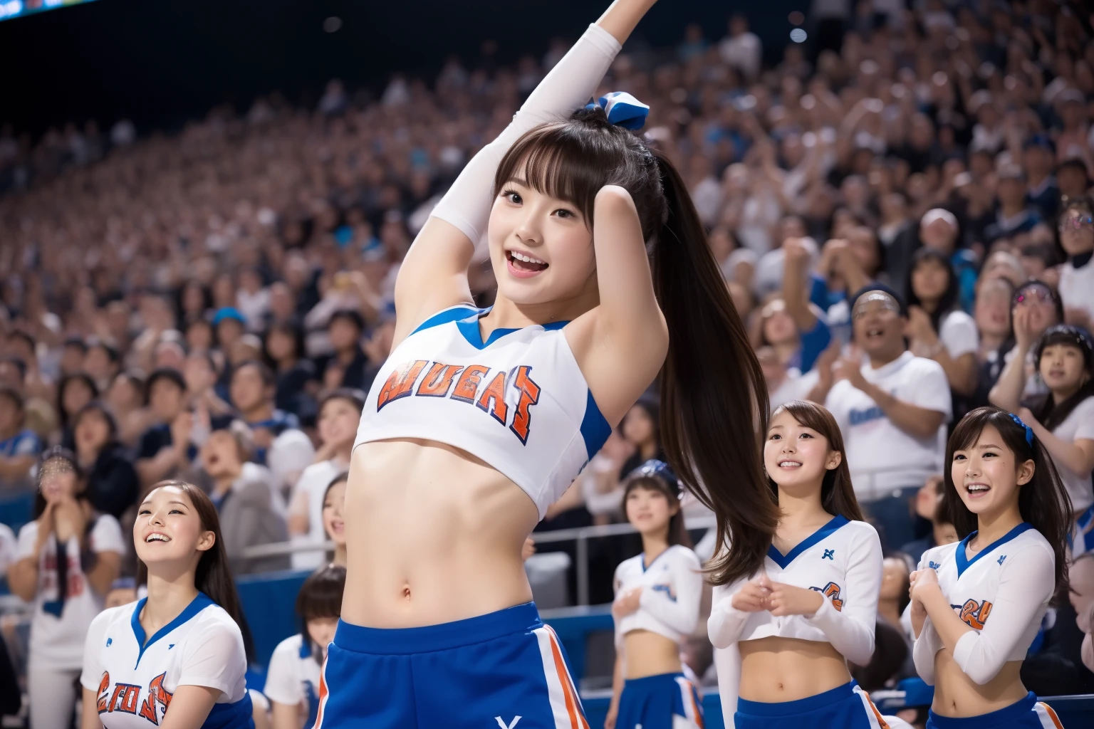 Beautuful Women、18year old 、body shot、cheering　cheerleaders