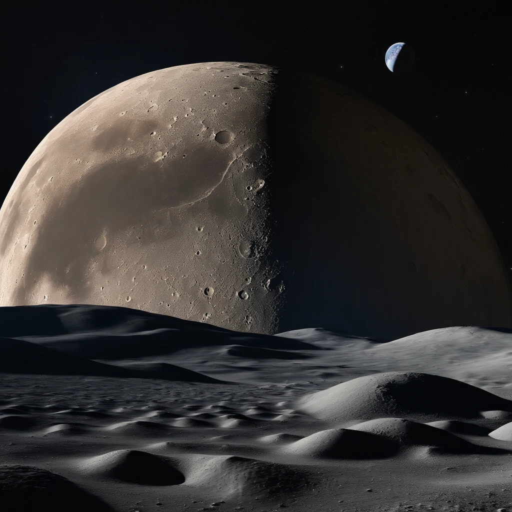 Master Parts、Superior Quality、superior image quality、The 8k quality、Beautiful pictures of the starry sky、magnifica、Arched Milky Way:1.25、Alafed view of Earth from the lunar surface:1.9, Lunar surface, space photo, on the moon, moon background, moon background, on the moon, Lunar soil, space photo, moonscape, Focus on the Moon, On Moon, Numerous craters, Huge Earth in the Sky