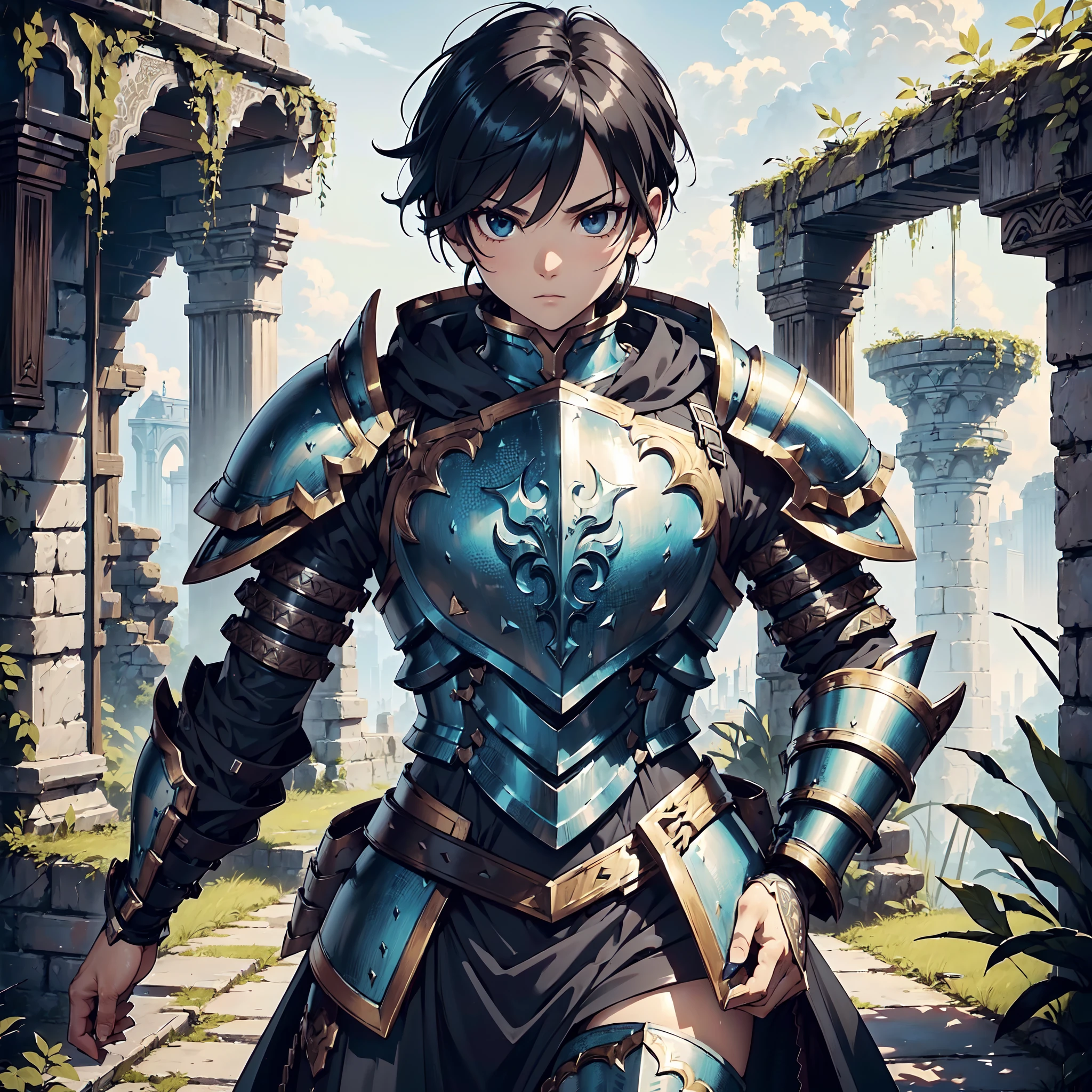 Hyper Detailed,
Hyper Definition,
Hyper Quality,
Hyper Resolution,
Perfectly Detailed,
Perfectly Designed,
Precisely Detailed,
Precisely Designed,
Best Definition,
Best Quality,
Best Resolution,
Ultra High Definition,
Ultra High Quality,
Ultra High Resolution,
Masterpiece,
8K,
Body Shot,
Anime,
1 Boy,
Handsome,
Precisely Hyper Detailed Black Short Hair,
Precisely Hyper Detailed Black Eyes,
(((Precisely Hyper Detailed Armor Plates))),
(((Precisely Hyper Detailed Cuirass))),
(((Precisely Hyper Detailed Clothes))),
(((Precisely Hyper Detailed Baron Armor))),
Jungle Castle Ruins Background Scenery,