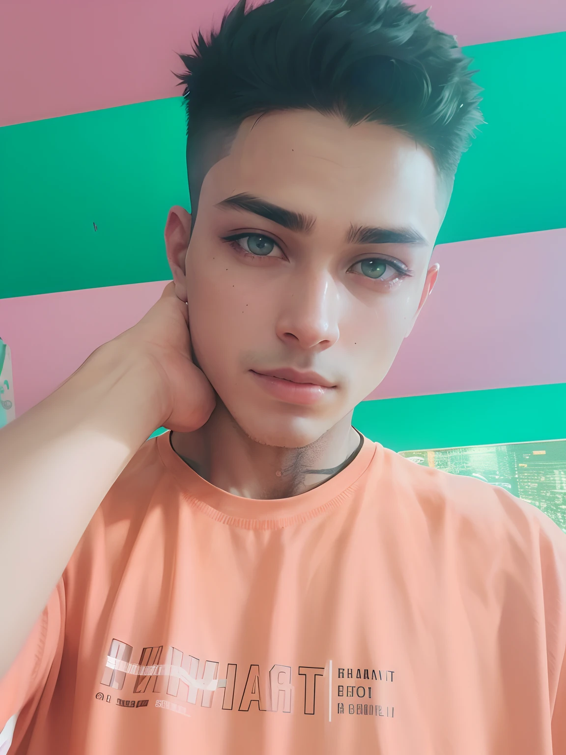 Change background cyberpunk handsome boy.