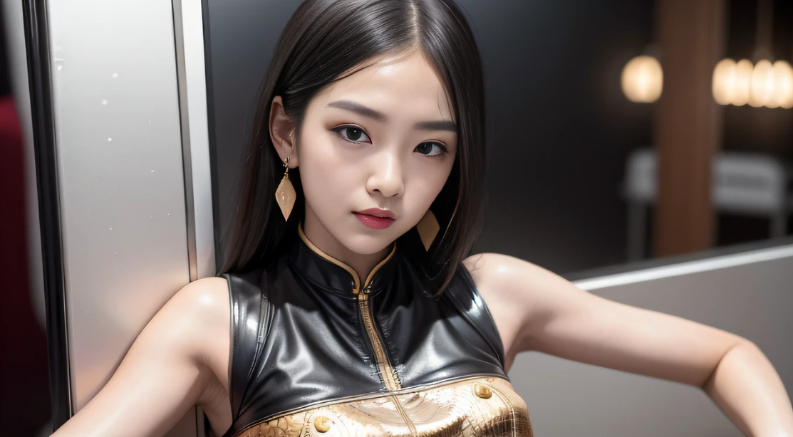 thin fog（tmasterpiece，k hd，hyper HD，16k）brunette color hair，15 year old girl，Multi-layer gauze skirt，Silver embroidered crown gold setting，Rouge lips，Cherry mouth，Focus on the neckline，Soft hair like slippery silk，Sparkling，Almost reluctant to look away，She wears a suspender cheongsam！Imagine that，She just wore a suspender cheongsam to shop in the bustling Sanlitun，One can't help but want to take a closer look。Take a closer look, desi，Her belly pocket is quite stylish，The skirt flutters in the wind，It's like adding a touch of energy to the whole street，Crocodile skin train，A sneak peek angle，（From the angle below），Sit in the seat of the train python，sitting in front，Zoom camera，head portrait，Head down and sleepy-eyed，Look at the ground， best qualtiy， hyper HD， （realisticlying：1.4），， A high resolution， the detail， RAW photogr， Sharp Re， Nikon D850 Film Stock Photo by Jefferies Lee 4 Kodak Portra 400 Camera F1.6 shots, Rich colors, ultra-realistic vivid textures, Dramatic lighting, Unreal Engine Art Station Trend, cinestir 800，
waiting to start