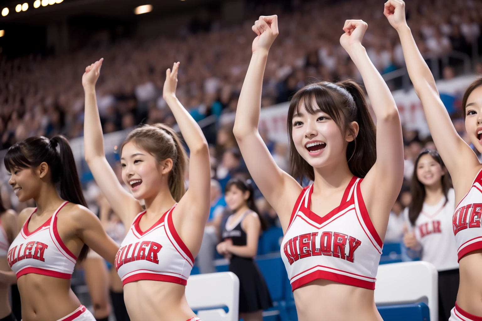 Beautuful Women、18year old 、body shot、cheering cheerleaders