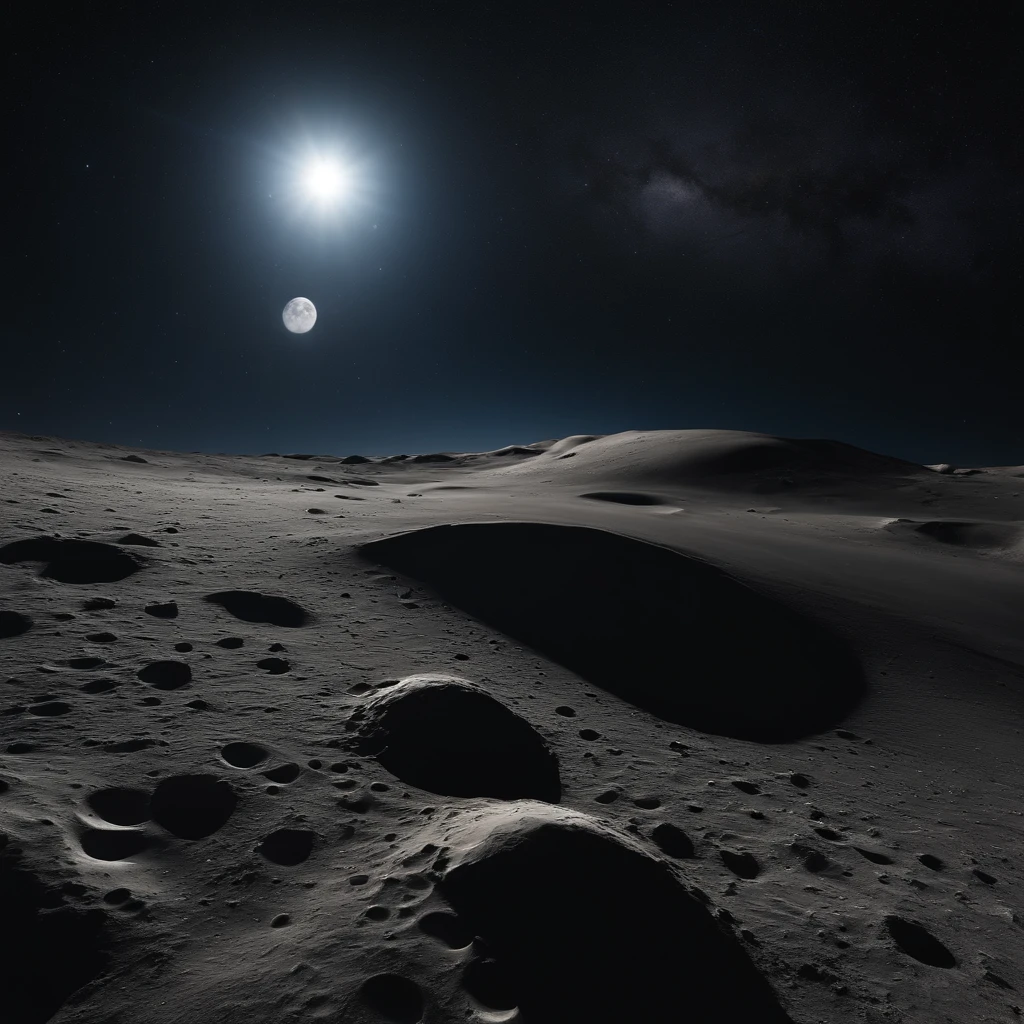 Master Parts、Superior Quality、superior image quality、The 8k quality、Beautiful pictures of the starry sky、magnifica、Arched Milky Way:1.25、Alafed view of Earth from the lunar surface:1.25, Lunar surface, space photo, on the moon, moon background, moon background, on the moon, Lunar soil, space photo, moonscape, Focus on the Moon, On Moon, Numerous craters, Huge Earth in the Sky