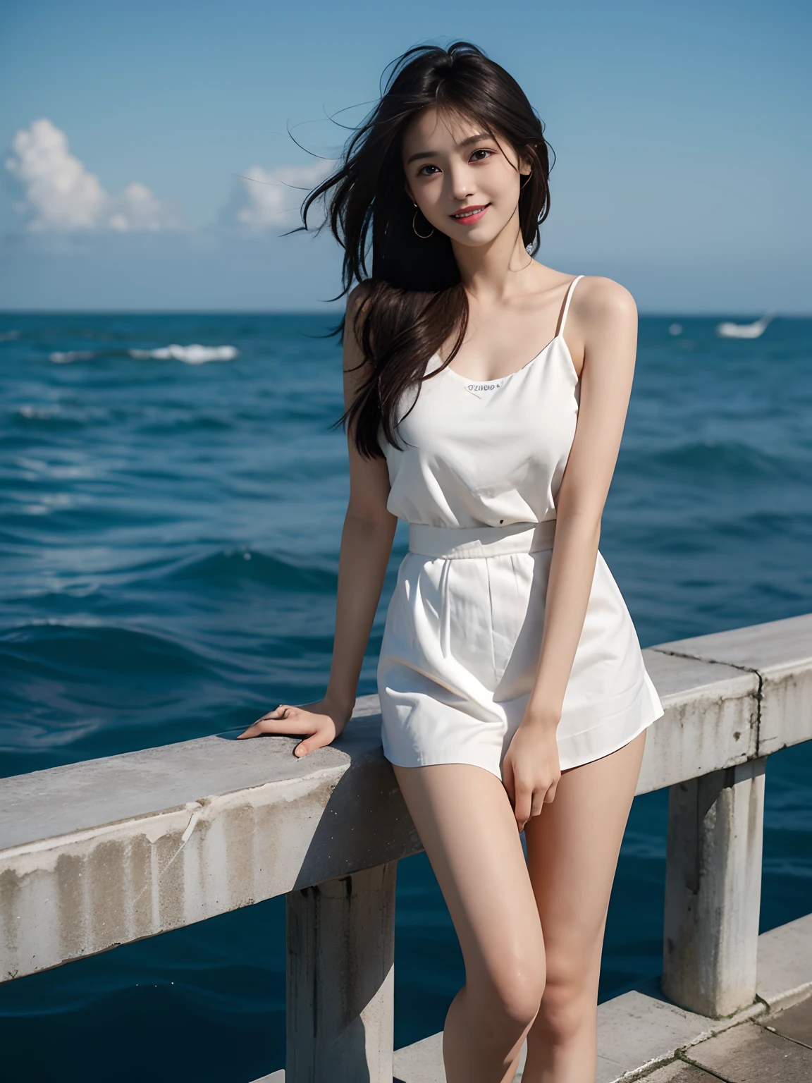 best qualtiy,tmasterpiece,超高分辨率,(真实感:1.4),RAW photogr,1girll,long whitr hair,Face Highlighting,Pure,Girly,Flushing,18yr old,18-year-old smiling female classmate,Pure,Innocent,(best qualtiy,8K,tmasterpiece:1.3),Goose egg face,largeeyes,long eyelasher,Exquisite(live-action realistic style),Star-like eyes,Ultimate face,Photorealistic light and shadow,Clear facial features,Milky white skin,Fair skin, highdetailskin, Realistic skin details, Visible Pore,(Super detail),(perfect bodies:1.1),long whitr hair,(dynamicposes),((Dynamic background((volumettic light:1.3)),huge tit,比基尼,Deep blue ocean water,spray,standing on your feet,liberta,Dashing,long leges,Shunguang