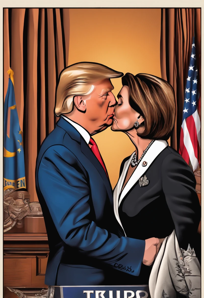 Pelosi and Trump kiss