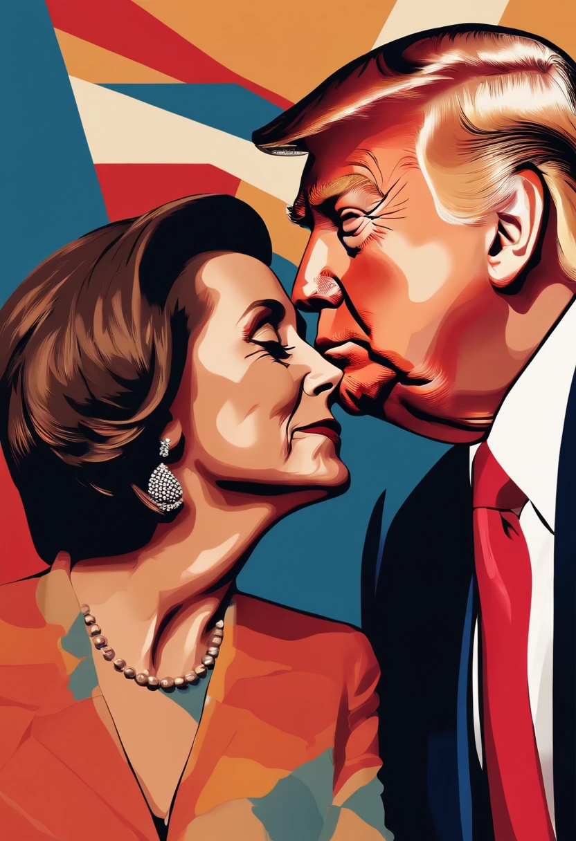 Pelosi and Trump kiss