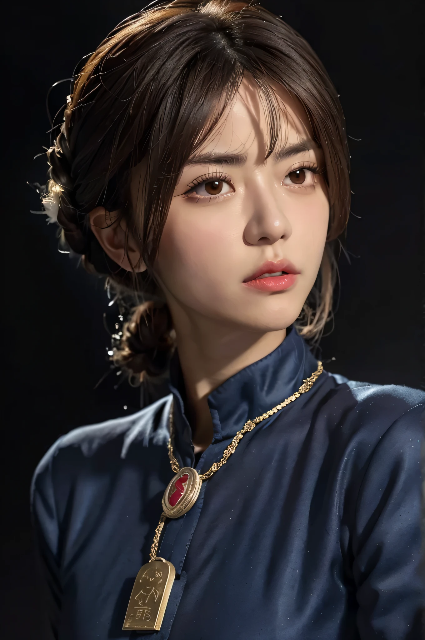 Close-up of a high ponytailed woman, high quality portrait, cold plum, stunning anime face portrait, Cheng Yanjun, 8k Artgerm bokeh, Masayoshi Suto and Artgerm, portrait of anime woman, portrait by Ni Tian, zodiac girl knight, beautiful anime portrait, by Fanqi, white clothes