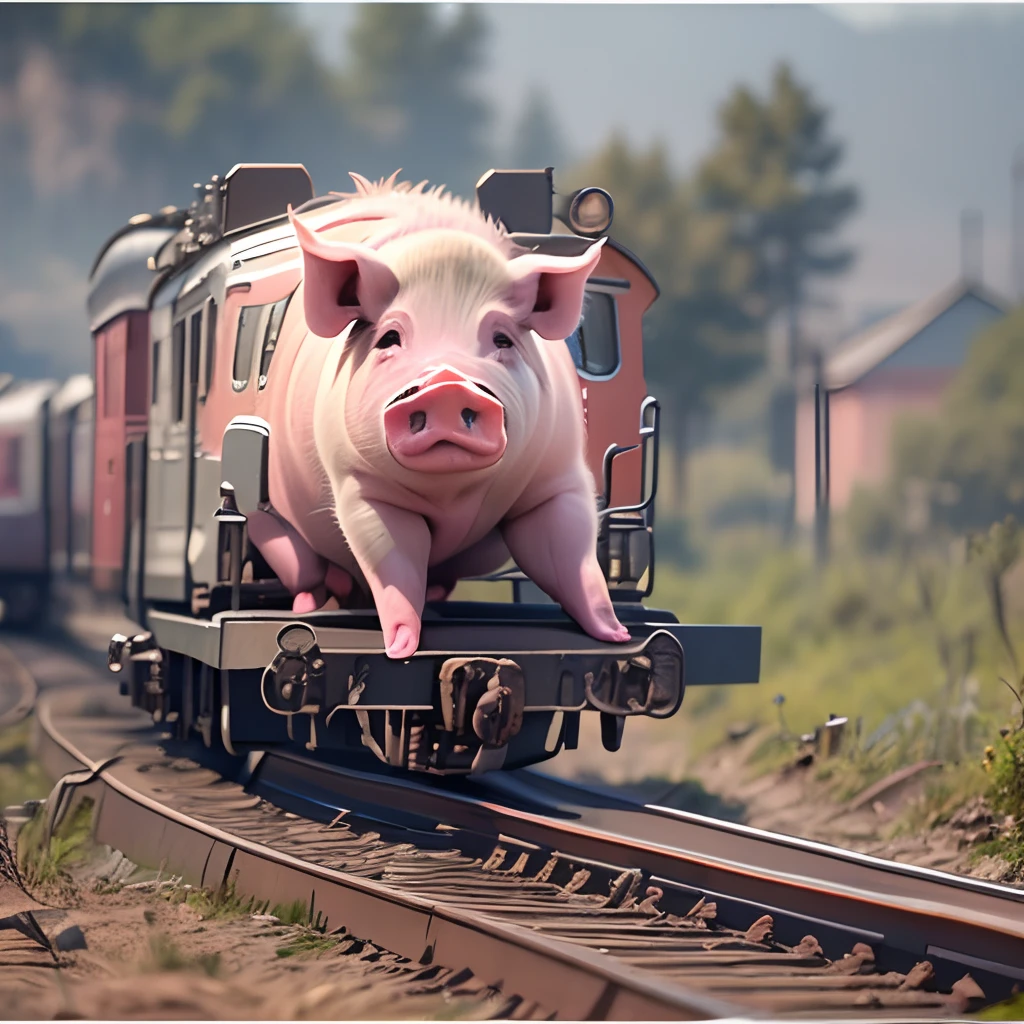 Pig, Train, Pig train, Pig on rails
