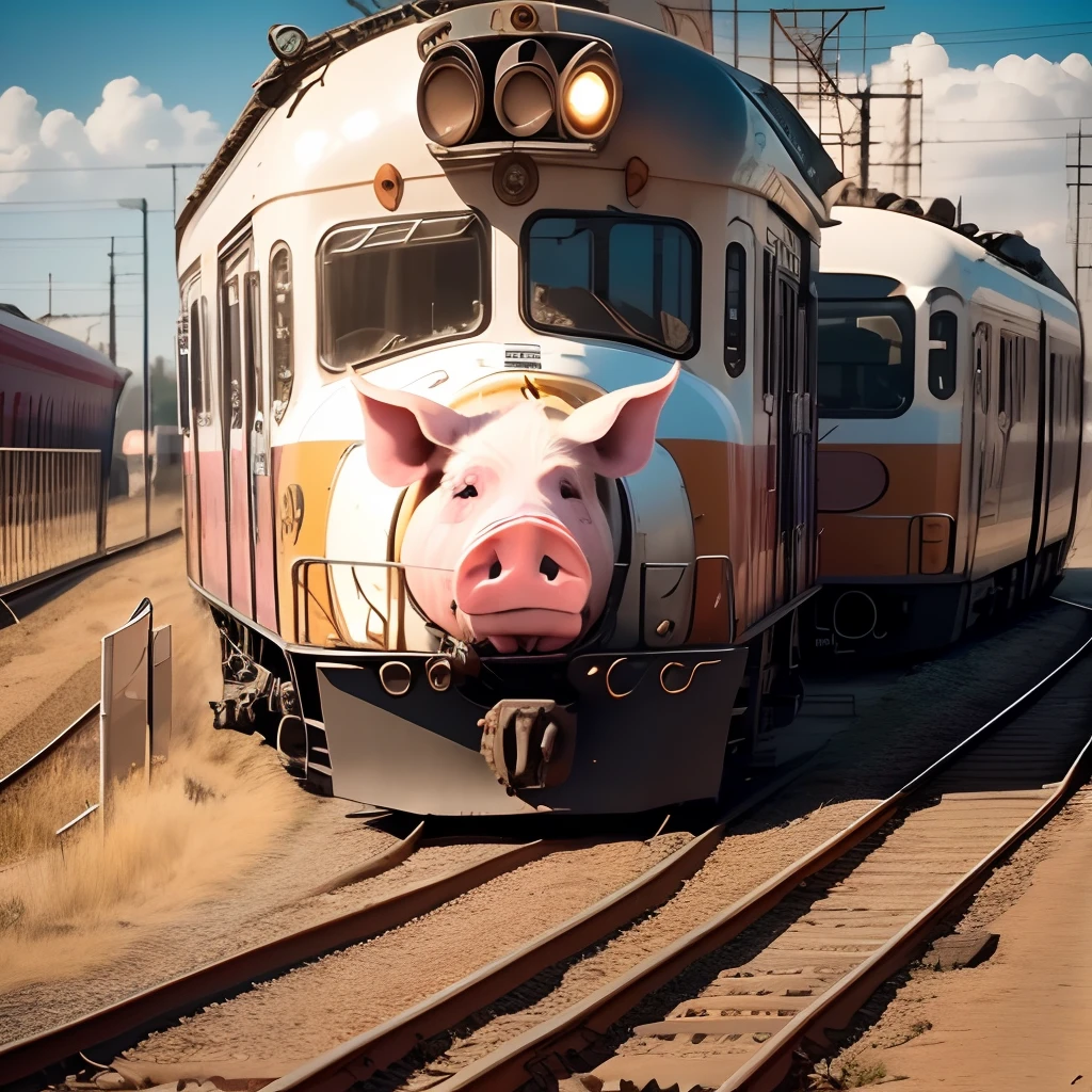 Pig, Train, Pig train, Pig on rails