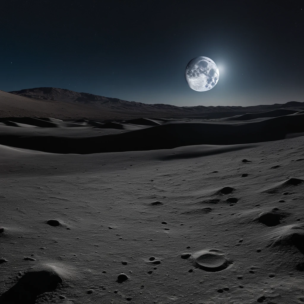 Master Parts、Superior Quality、superior image quality、The 8k quality、Beautiful pictures of the starry sky、magnifica、Arched Milky Way:1.25、Alafed view of Earth from the lunar surface:1.25, Lunar surface, space photo, on the moon, moon background, moon background, on the moon, Lunar soil, space photo, moonscape, Focus on the Moon, On Moon, Numerous craters, Seeing the Earth from the surface of the moon:1.9