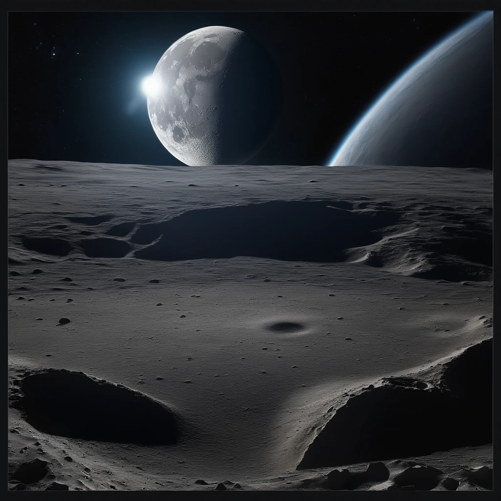 Master Parts、Superior Quality、superior image quality、The 8k quality、Beautiful pictures of the starry sky、magnifica、Arched Milky Way:1.25、Alafed view of Earth from the lunar surface:1.25, Lunar surface, space photo, on the moon, moon background, moon background, on the moon, Lunar soil, space photo, moonscape, Focus on the Moon, On Moon, Numerous craters, Seeing the Earth from the surface of the moon:1.9, big earth in the sky:1.9