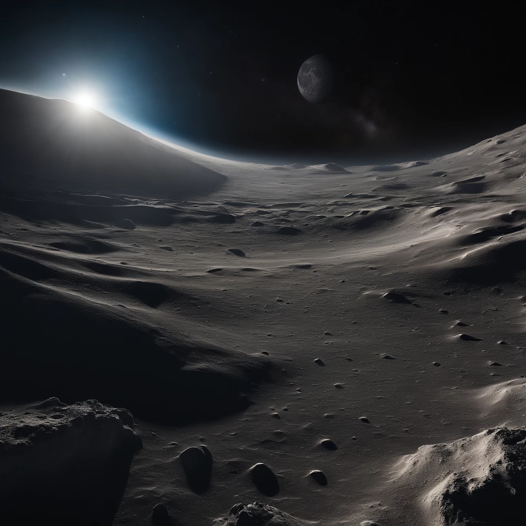 Master Parts、Superior Quality、superior image quality、The 8k quality、Beautiful pictures of the starry sky、magnifica、Arched Milky Way:1.25、Alafed view of Earth from the lunar surface:1.25, Lunar surface, space photo, on the moon, moon background, moon background, on the moon, Lunar soil, space photo, moonscape, Focus on the Moon, On Moon, Numerous craters, Seeing the Earth from the surface of the moon:1.9, big earth in the sky:1.9
