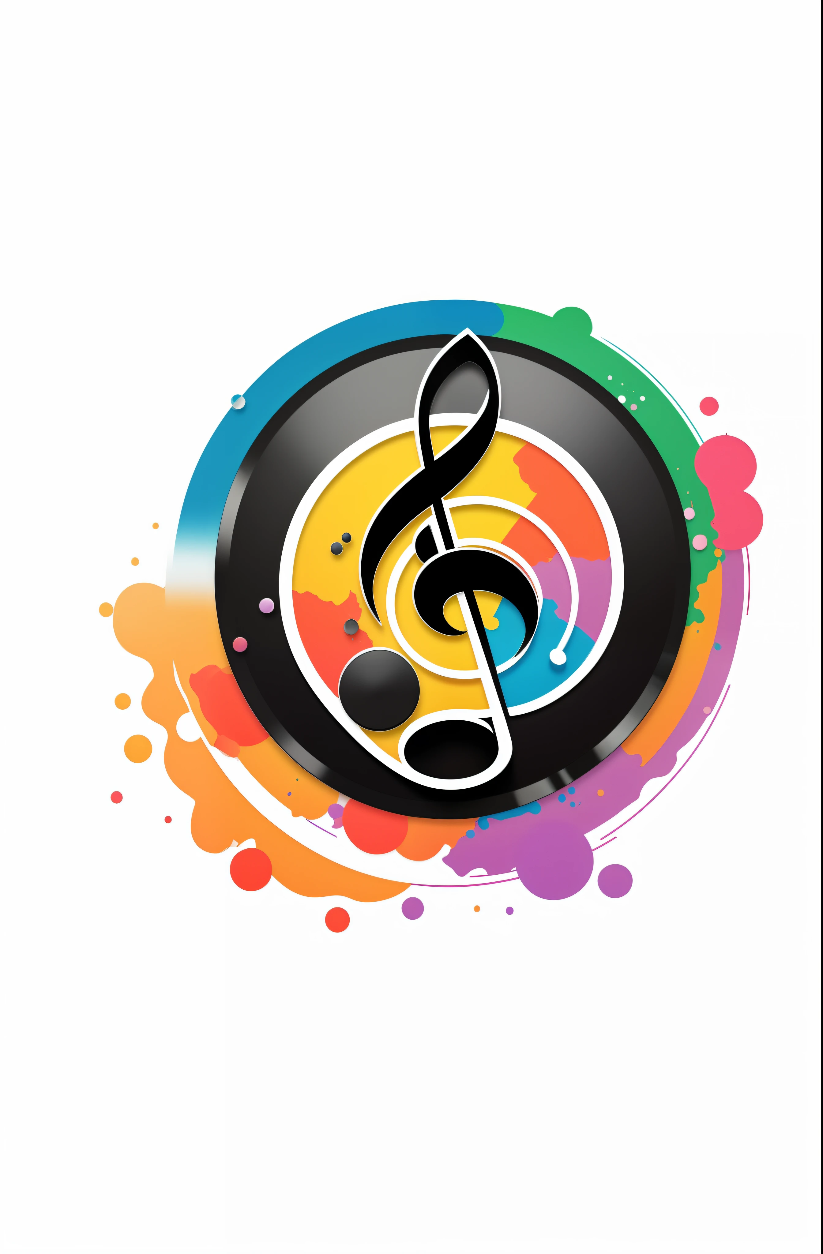 there is a music note on a colorful circle with a splash of paint, promotional artwork, phonk music background, music theme, music, official artwork, music festival, music is life, logo art, music show, good music, graphic musicality, app icon, music records, high quality artwork, colored album art, epk, loud music, colorful image