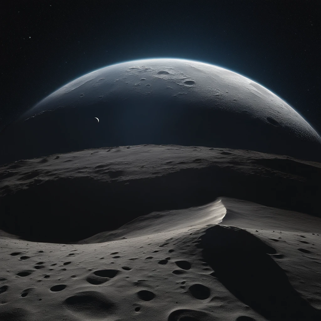 Master Parts、Superior Quality、superior image quality、The 8k quality、Beautiful pictures of the starry sky、magnifica、Arched Milky Way:1.25、Alafed view of Earth from the lunar surface:1.25, Lunar surface, space photo, on the moon, moon background, moon background, on the moon, Lunar soil, space photo, moonscape, Focus on the Moon, On Moon, Numerous craters, Seeing the Earth from the surface of the moon:1.9, big earth in the sky:1.9