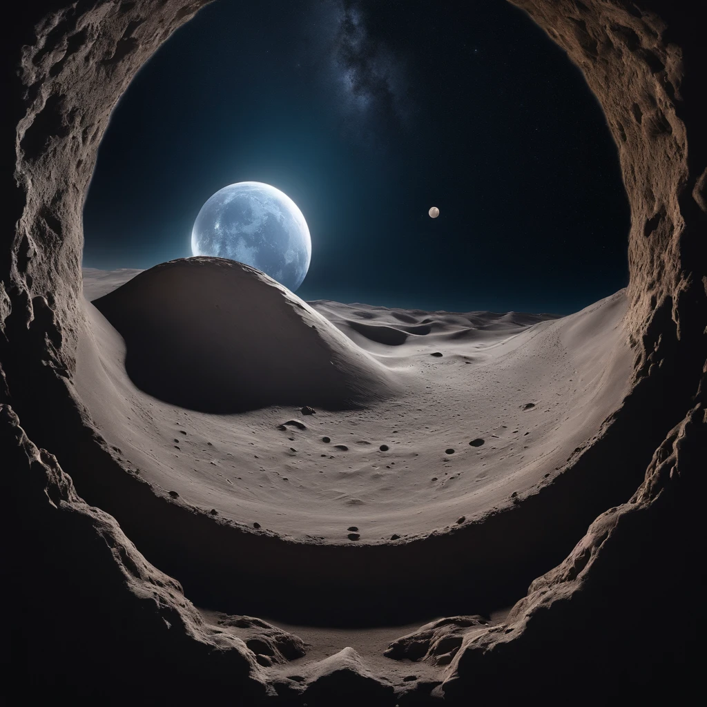 Master Parts、Superior Quality、superior image quality、The 8k quality、Beautiful pictures of the starry sky、magnifica、Arched Milky Way:1.25、Alafed view of Earth from the lunar surface:1.25, Lunar surface, space photo, on the moon, moon background, moon background, on the moon, Lunar soil, space photo, moonscape, Focus on the Moon, On Moon, Numerous craters, Seeing the Earth from the surface of the moon:1.9, big earth in the sky:1.9