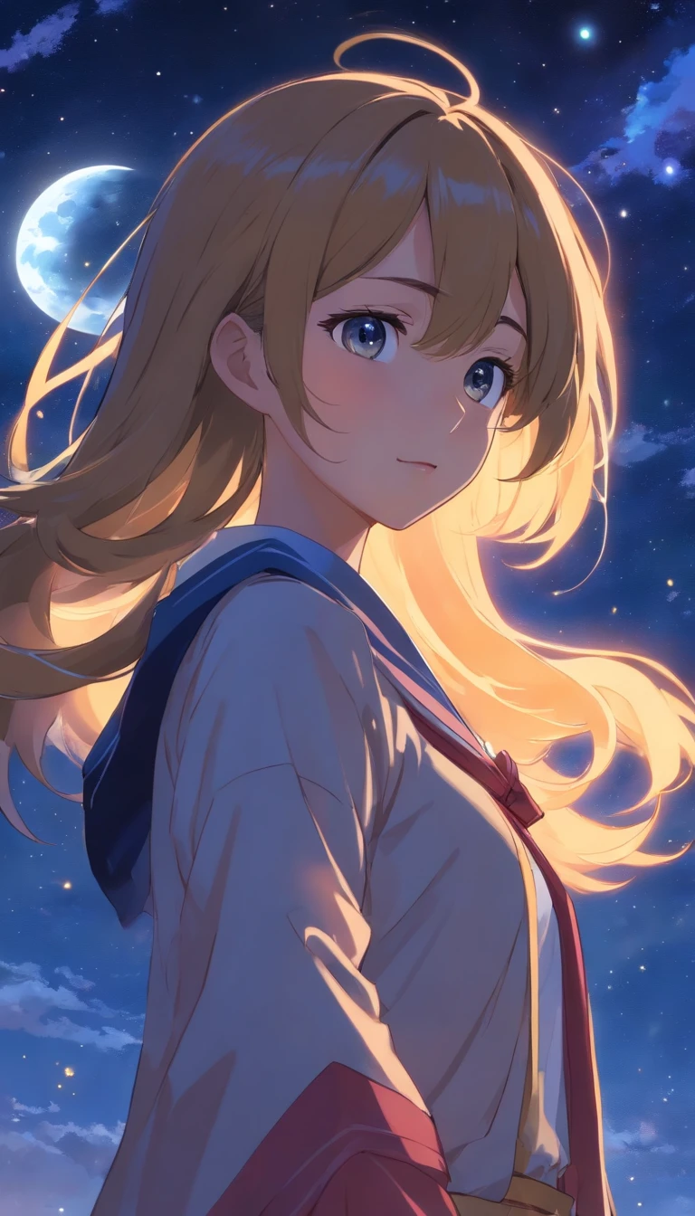 Margen de estrellas：Es una mujer con la belleza de las estrellas，Sus ojos brillaron，Como estrellas en el cielo estrellado。Su cabello es suave y brillante，Es como un cielo estrellado。Su piel era tan clara como la luz de la luna，There is a mysterious and fascinating atmosphere。En la pintura de IA，Through delicate lines and gorgeous colors，Make Your Beauty More Vivid，Hacer que las personas se sientan como si estuvieran en el cielo estrellado。