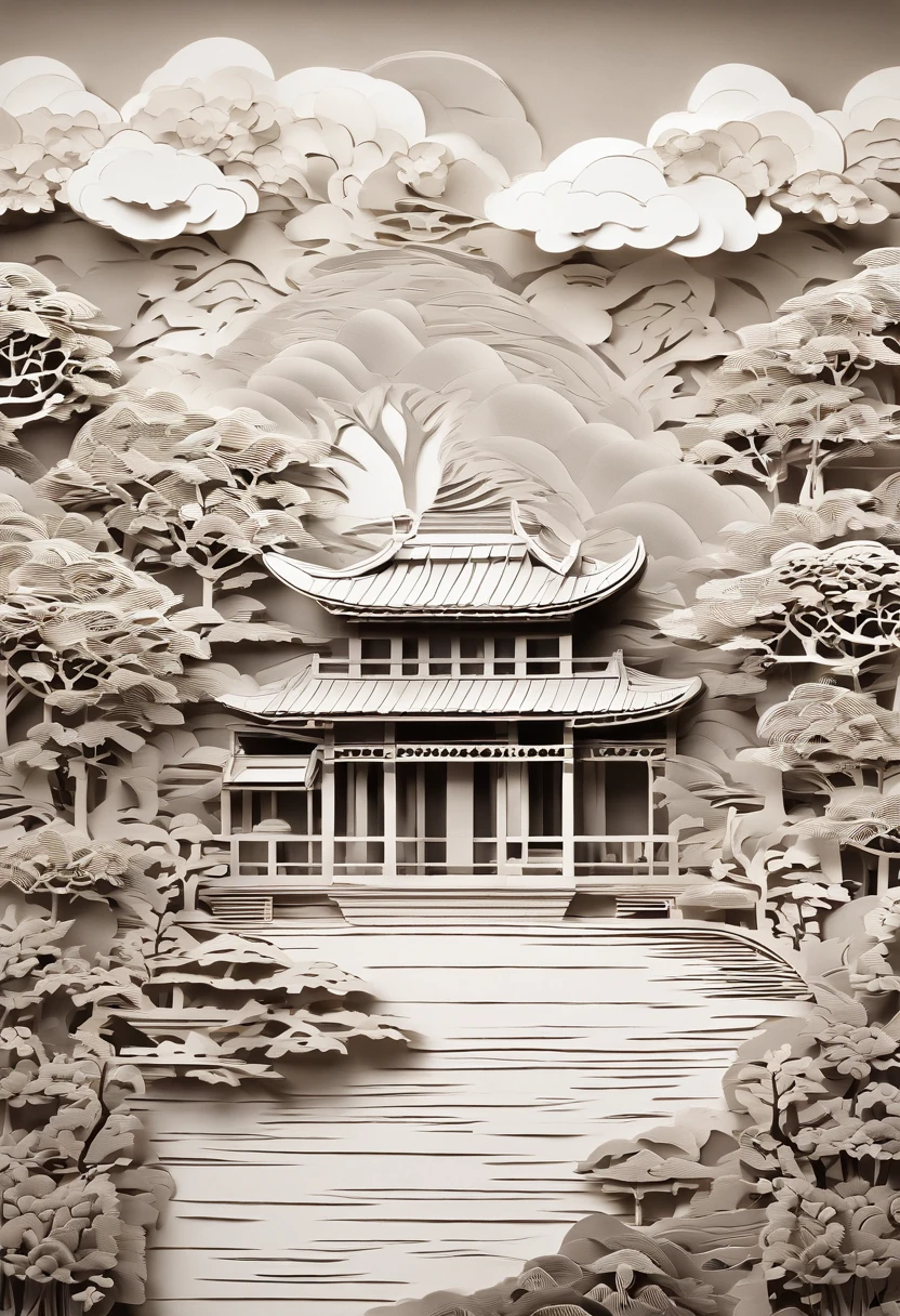 MDJRNY-PPRCT,chinese temple, gardens, Mountains and rivers, Clouds, (high detal:1.2)