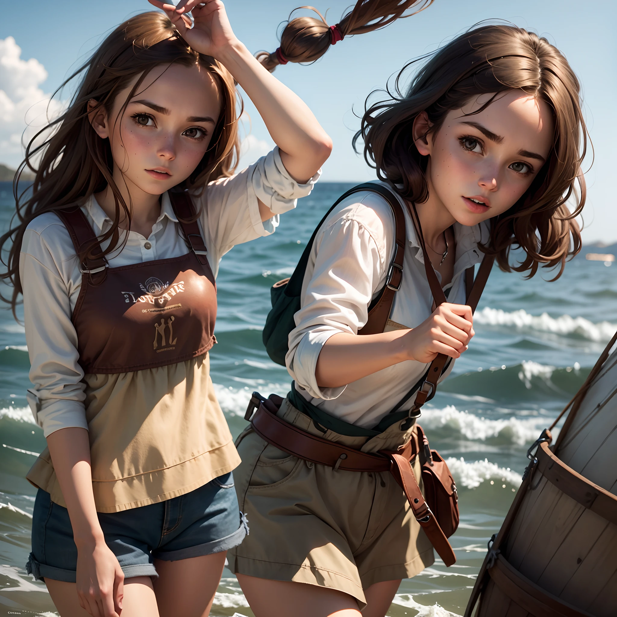Elena - Main protagonist of the story, Young fisherwoman with brown hair and fearless spirit.