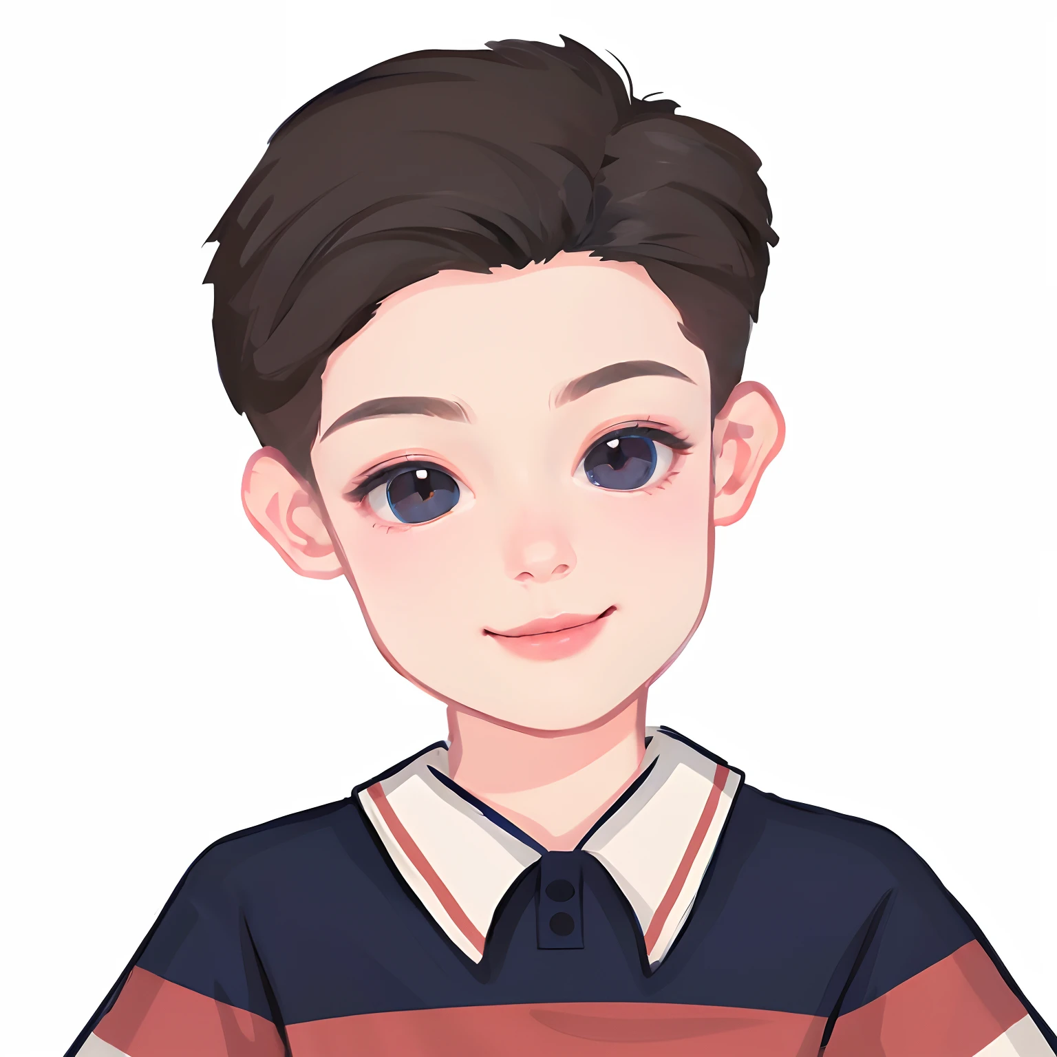 (High quality, 4K, hdr) 1 boy, pupils，Blue striped long sleeves，Handsome teenager, Beautiful colors in the sky (Masterpiece, Ultra-realistic professional lighting, Ultra-thin 8K, Fine texture of detail background, Sharp face with perfect brushstrokes.