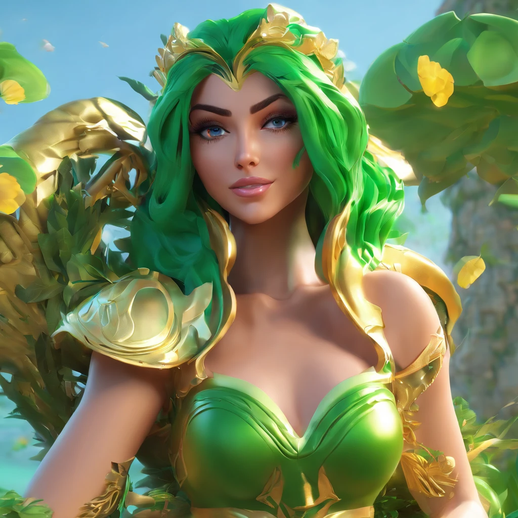 ((full body)) fantasy beautiful perfect face attractive body (mushroom Anitta style green lantern Merman tenebrism brunette hair as goddess Athena), forest, dramatic dynamic octane render global illumination(8k), beautiful, perfect, high quality, high detail, digital drawing, cute, blue, pretty face art by artgerm