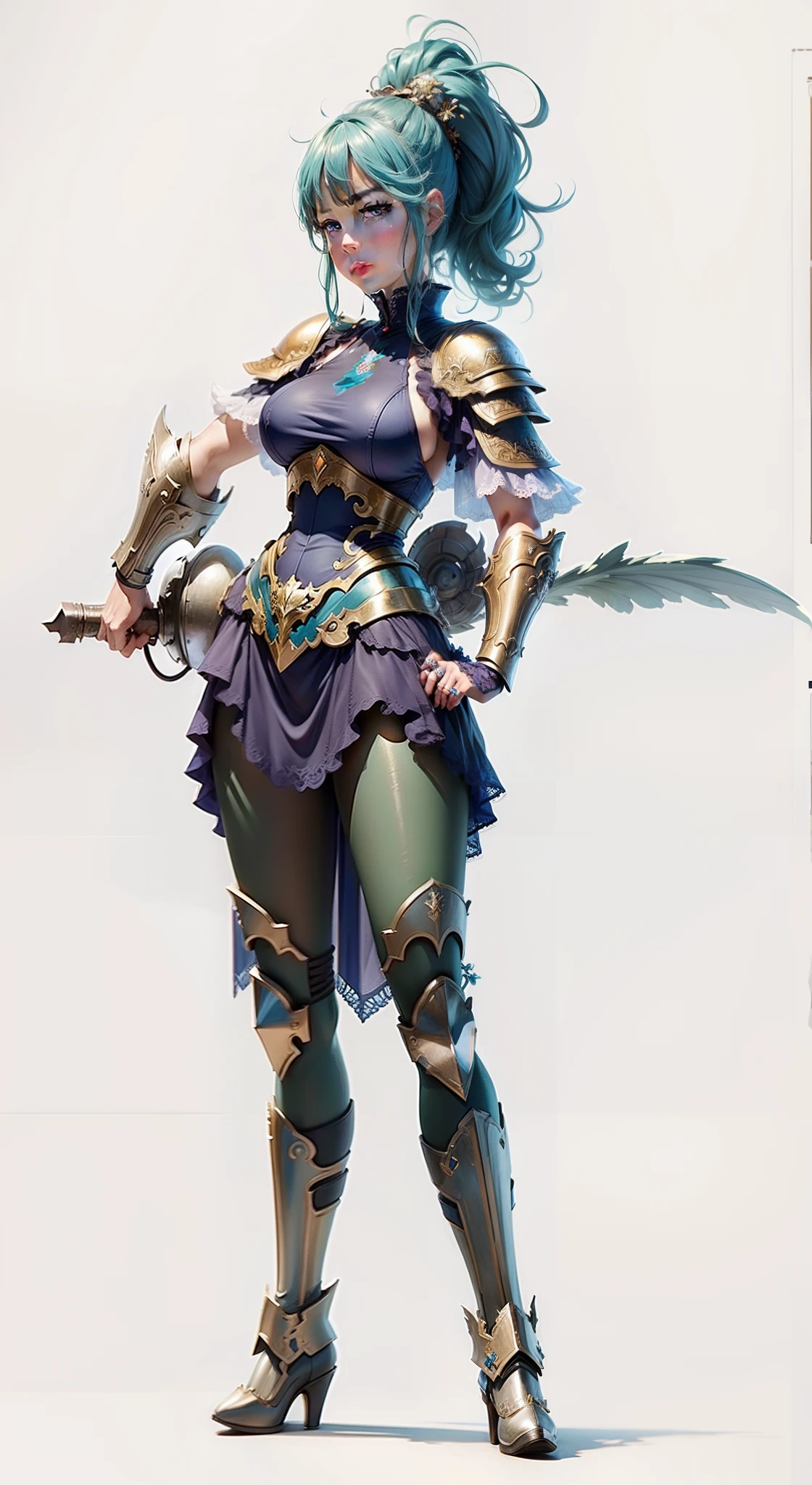 blue hair,hentail realism, shadowing,,character sheets, reference sheet, Standing painting, 8K, Super detail, 1080p, Women's HD,femele, 16k, A high resolution, Best quality, High quality, Anatomically correct, Masterpiece, ccurate, hyper HD,As graceful as a swan,unreal-engine, Ghibli-like colors, anime big breast, Standing painting, angle of view,battle armor,ssee-through,Lace skirt