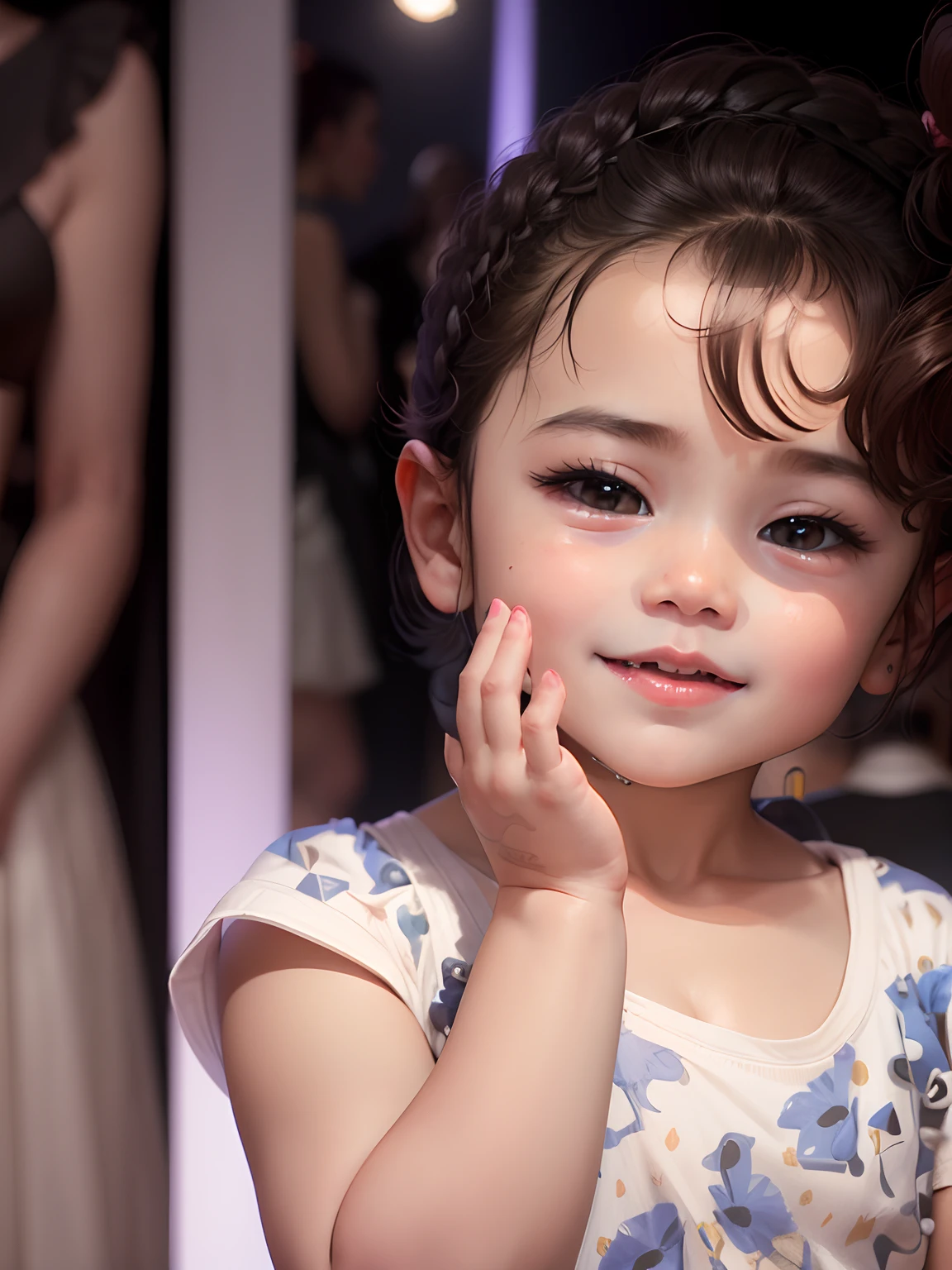 A cute baby at fashion show