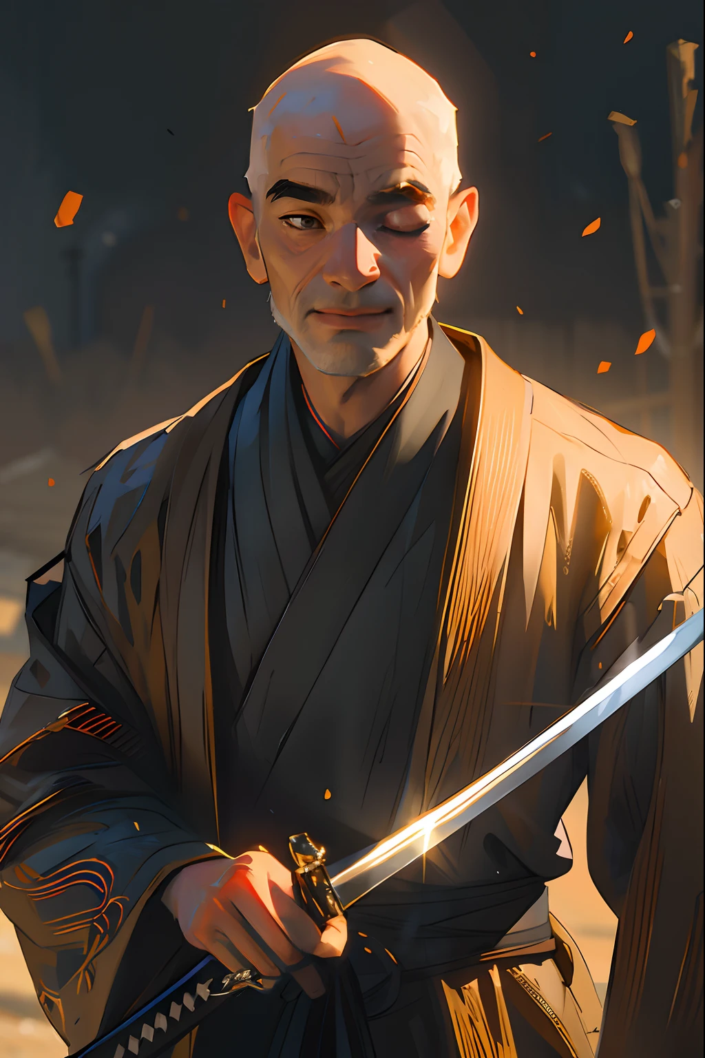 perfect hand holding the sword