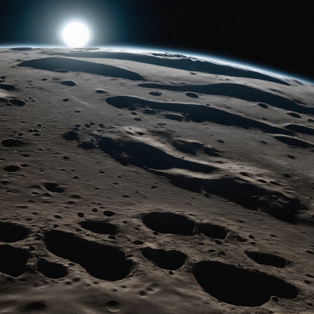 Master Parts、Superior Quality、superior image quality、The 8k quality、Beautiful pictures of the starry sky、magnifica、Arched Milky Way:1.25、Alafed view of Earth from the lunar surface:1.25, Lunar surface, space photo, on the moon, moon background, moon background, on the moon, Lunar soil, space photo, moonscape, Focus on the Moon, On Moon, Numerous craters, Seeing the Earth from the surface of the moon:1.9, big earth in the sky:1.9, Crashed and weathered spaceship
