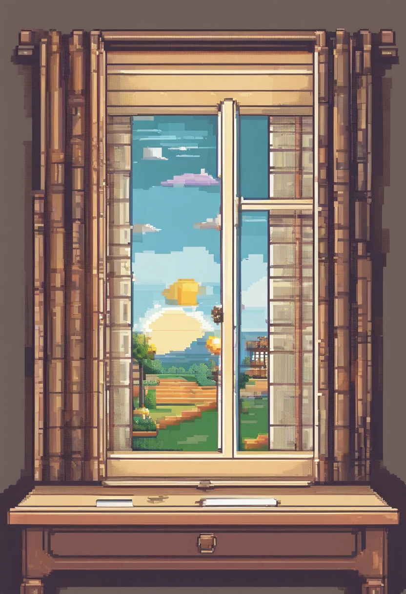 one book, A pen in the middle of the book, window, light wind, DL, View from the window, suns,Side view