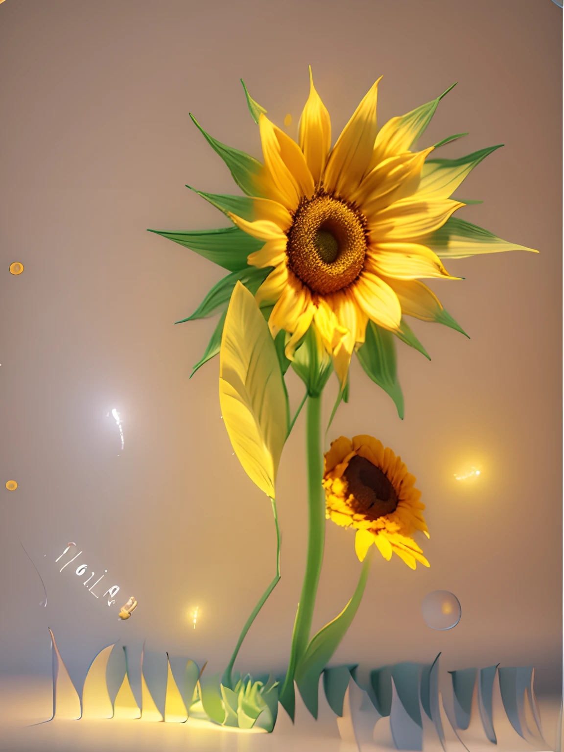 un girasol, Girasol, hiperrealista, 3d lighting