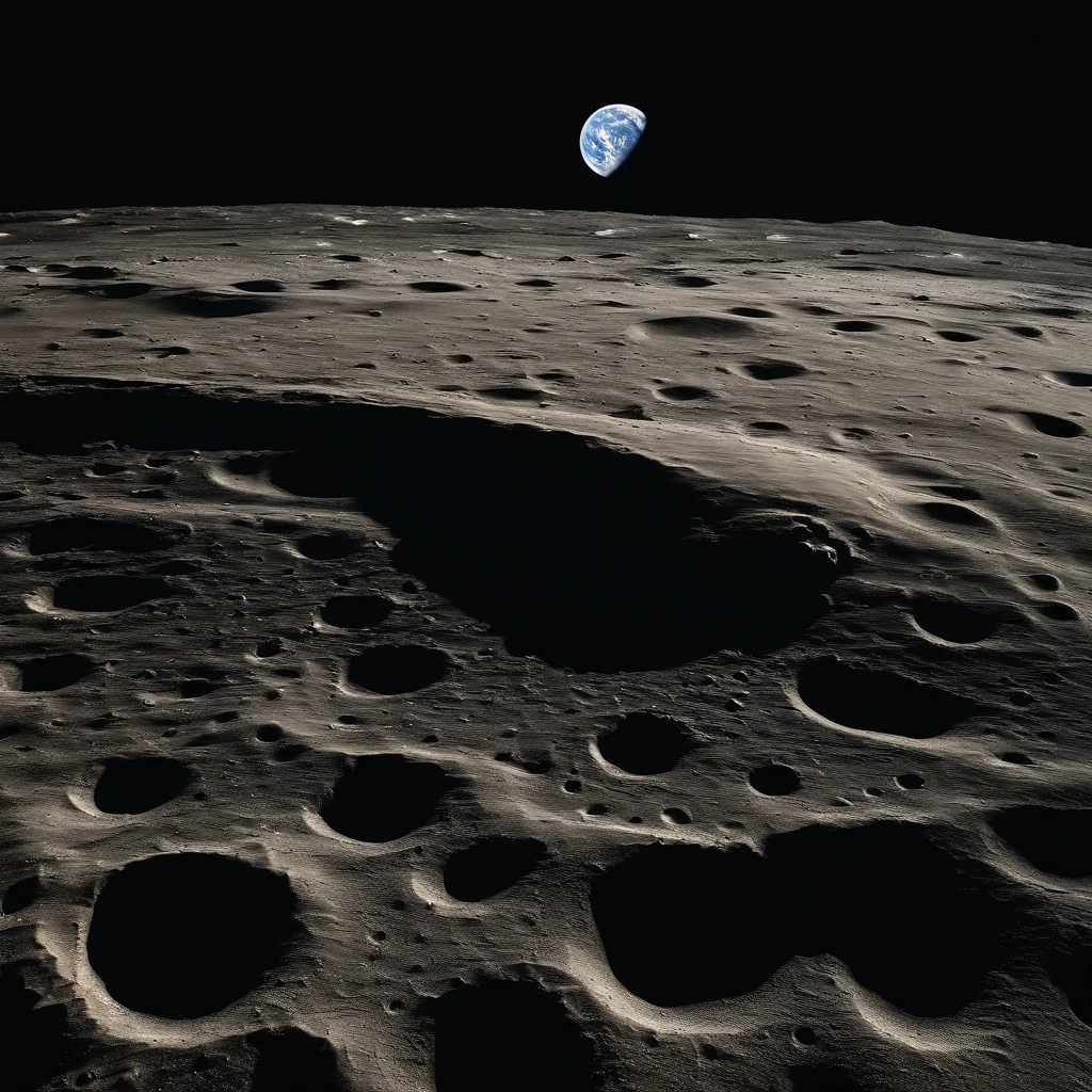 Master Parts、Superior Quality、superior image quality、The 8k quality、Beautiful pictures of the starry sky、magnifica、Arched Milky Way:1.25、Alafed view of Earth from the lunar surface:1.25, Lunar surface, space photo, on the moon, moon background, moon background, on the moon, Lunar soil, space photo, moonscape, Focus on the Moon, On Moon, Numerous craters, Seeing the Earth from the surface of the moon:1.9, big earth in the sky:1.9