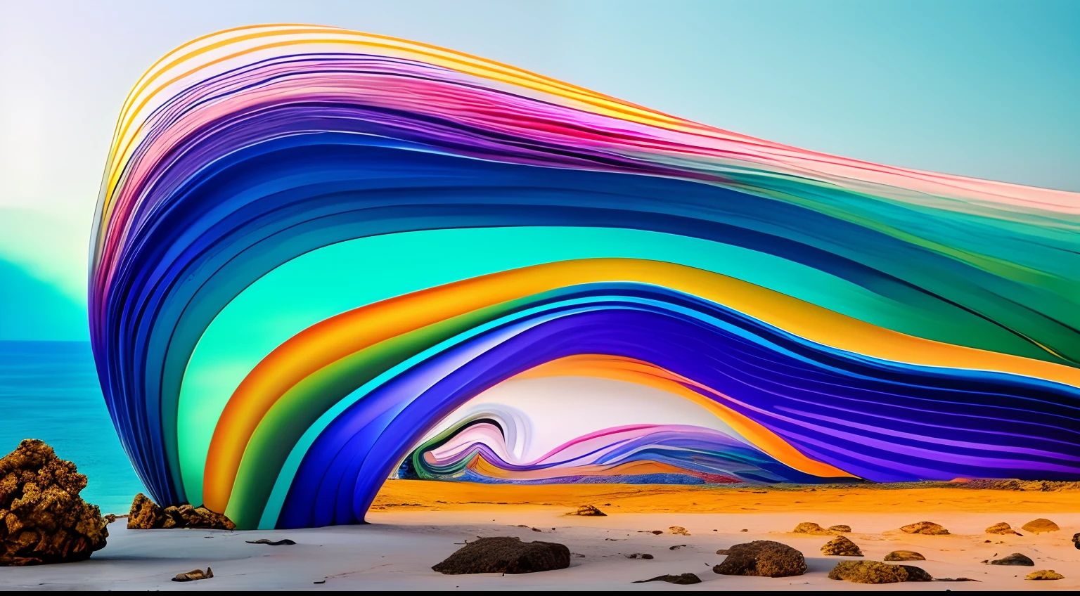 (Medusas en el oceano,Arte de Alberto Severo ).Crea una fascinante obra de arte abstracta con un enfoque en la fluidez y el movimiento. Utilice una paleta de colores rica y diversa, Blend tones seamlessly to evoke a sense of continuous movement. Explore the interplay between softness, Suave, Sharp shapes, Dynamic edges. Deja que los colores sangren y se mezclen, giving the impression of swirling currents or energetic vibrations. Incorporar elementos de la naturaleza, like gentle curves that resemble ocean waves, Vibrant bursts reminiscent of blooming flowers, or power lines that resemble gusts of wind. He fuses these natural motifs with abstract forms to create a harmonious and captivating composition.......... Embrace the idea of serendipity and spontaneity while allowing colors and shapes to take shape organically. Anima a la obra de arte a desarrollarse como un viaje, invitar al espectador a explorar e interpretar las profundidades del paisaje abstracto. This work of art should inspire a sense of wonder and fascination....., Atraer a los espectadores a su fascinante mundo de colores y formas. The blend of abstraction and nature will transport observers to a realm of imagination and excitement.........., leaving a lasting impression of beauty and creativity