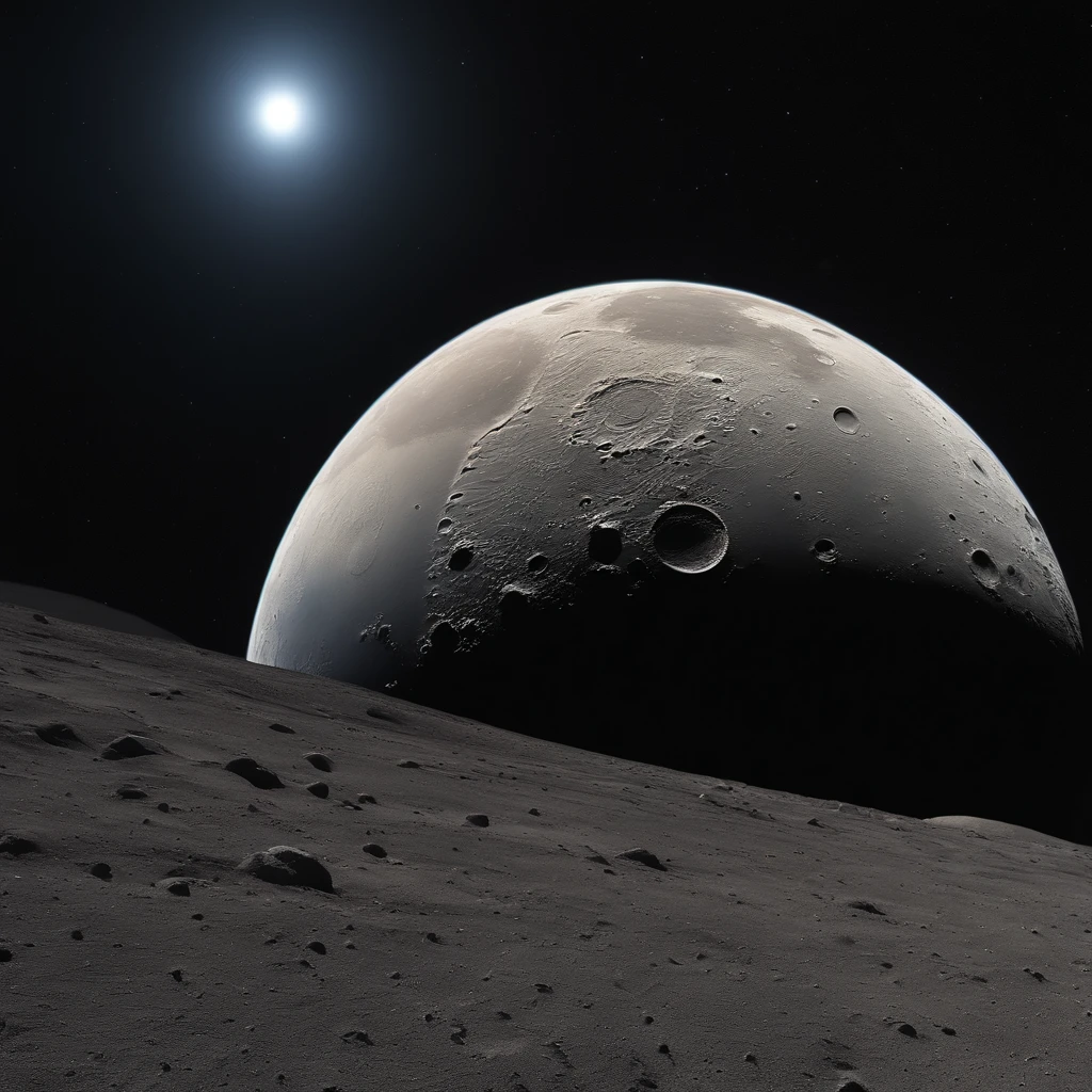 Master Parts、Superior Quality、superior image quality、The 8k quality、Beautiful pictures of the starry sky、magnifica、Arched Milky Way:1.25、Alafed view of Earth from the lunar surface:1.25, Lunar surface, space photo, on the moon, moon background, moon background, on the moon, Lunar soil, space photo, moonscape, Focus on the Moon, On Moon, Numerous craters, Seeing the Earth from the surface of the moon:1.9, big earth in the sky:1.9