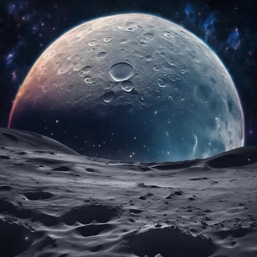 Master Parts、Superior Quality、superior image quality、The 8k quality、Beautiful pictures of the starry sky、magnifica、Arched Milky Way:1.25、Alafed view of Earth from the lunar surface:1.25, Lunar surface, space photo, on the moon, moon background, moon background, on the moon, Lunar soil, space photo, moonscape, Focus on the Moon, On Moon, Numerous craters, Seeing the Earth from the surface of the moon:1.9, big earth in the sky:1.9