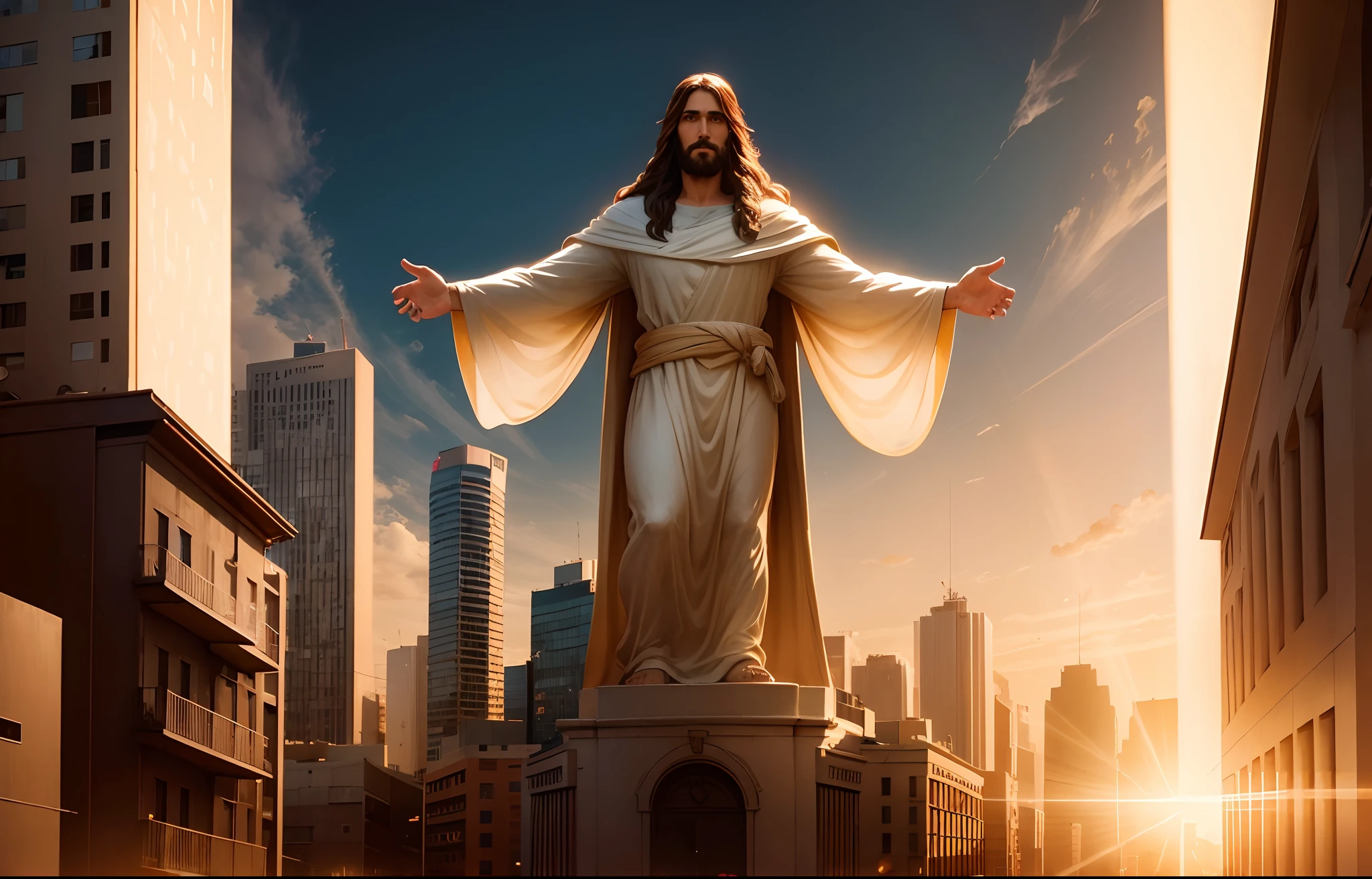 A God in the Modern City々The Holy Jesus Christ, Halo, whole body