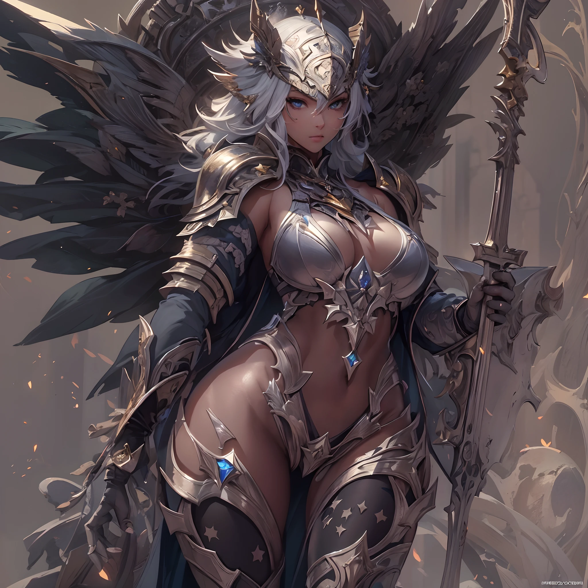 ((Masterpiece, Highest quality)), Detailed face, CharacterDesignSheet, full bodyesbian, Full of details, Multiple poses and expressions, Highly detailed, Depth, Many parts,Beautiful paladin girl,Pure black,estilo fantasia,Holding a shield,Extremely beautiful,High Balance, Natural light, Lace,lacepantyhose,starrysky,Star decoration
